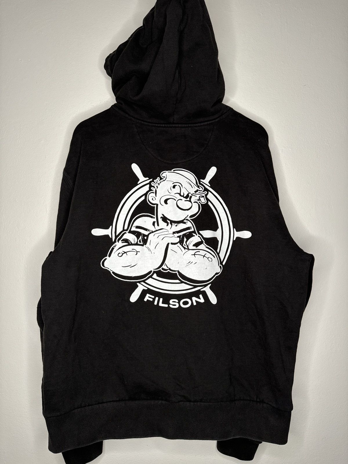 image of Filson X Popeye Limited Edition Hoodie 90Th Anniversary in Black, Men's (Size XL)