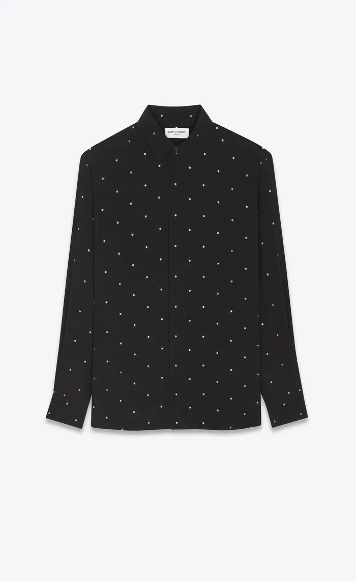 o1bcso1str1124 Yves Collar Classic Shirt in Black