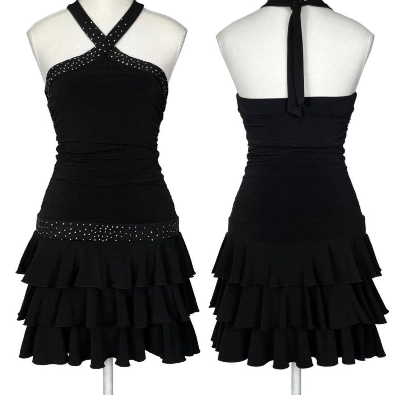 Vintage VINTAGE Y2K RUFFLED MINI DRESS Size S / US 4 / IT 40 - 1 Thumbnail