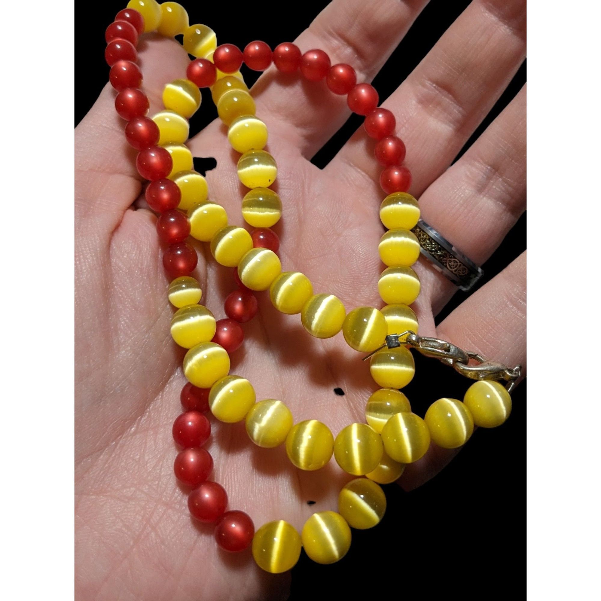 Other Red And Yellow Cat Eye Necklace Size ONE SIZE - 4 Thumbnail