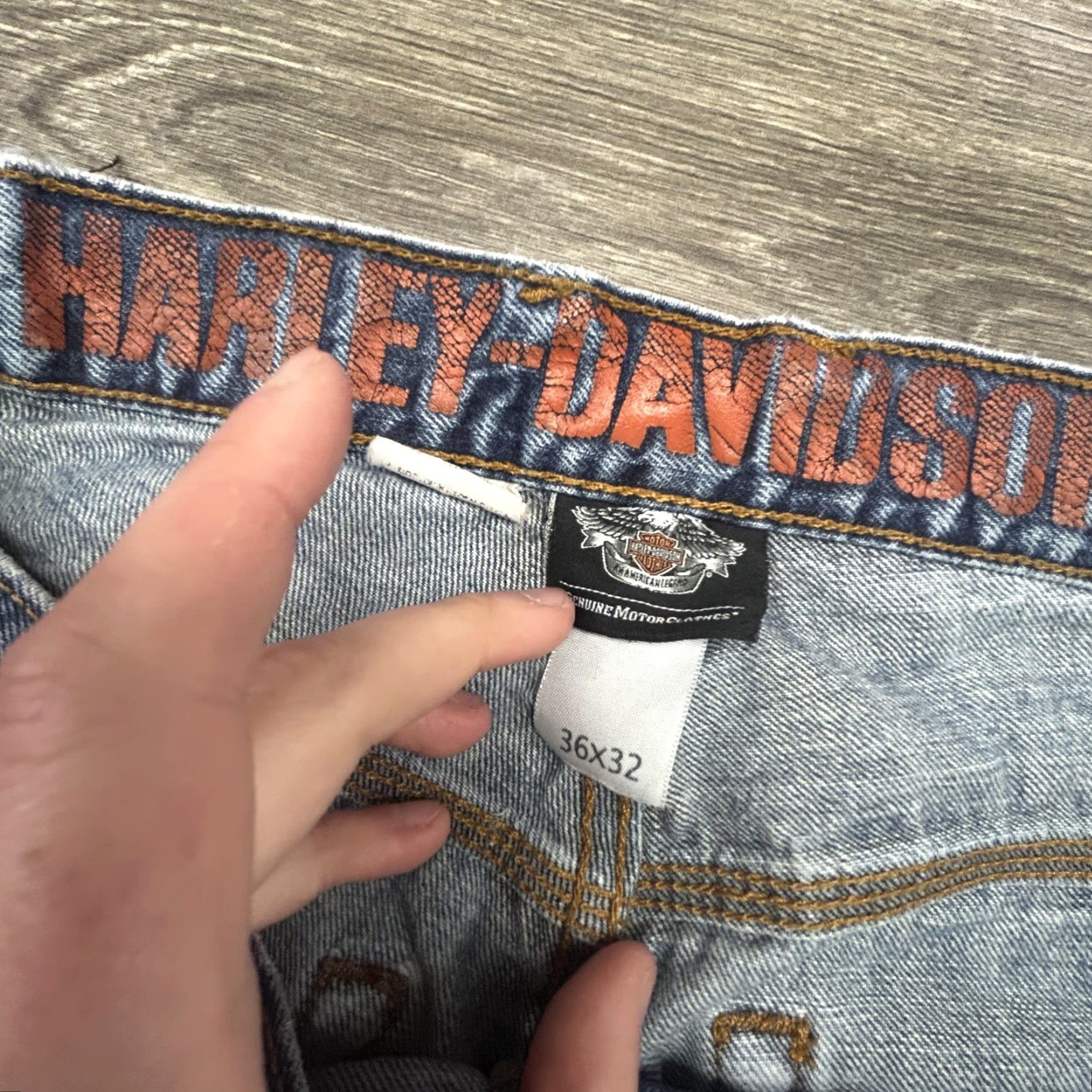 Harley Davidson Harley-Davidson Jeans Mens 36x31 Blue Relaxed Straight Denim Distressed Pockets Logo 5-pocket Denim Casual Mens Jeans Size US 36 / EU 52 - 5 Thumbnail