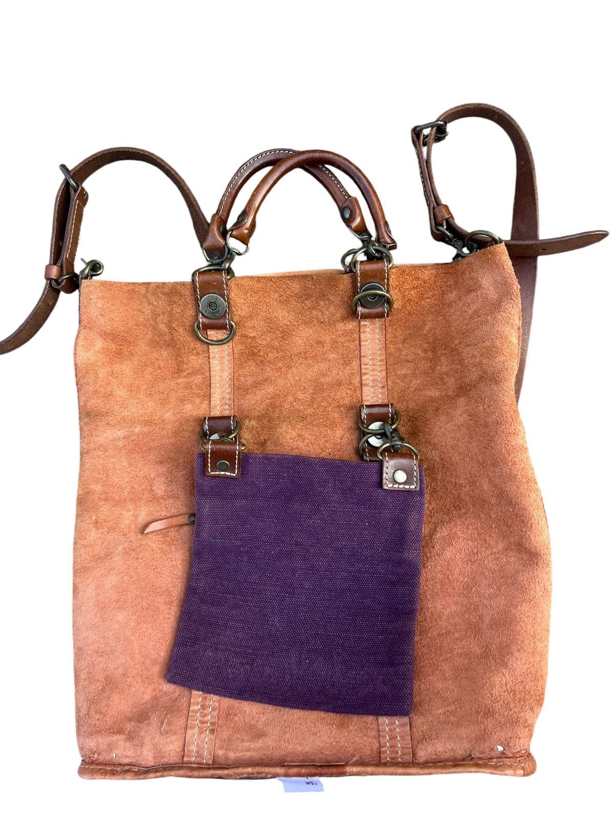 Leather Vintage REI Japan Distress Fade Patina Leather 2 Way Bag Size ONE SIZE - 20 Thumbnail
