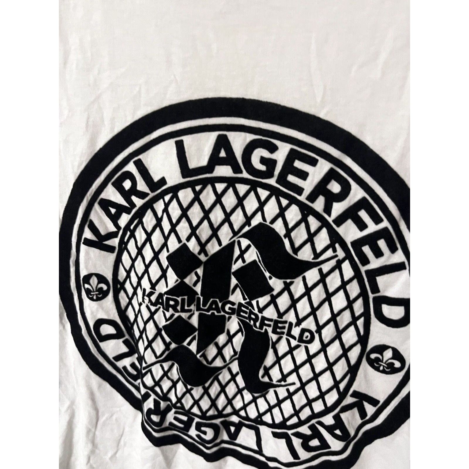 Karl Lagerfeld VINTAGE Karl Lagerfeld Men’s Cotton T-Shirt Short Sleeve Crew Neck Graphic Print 2010s Paris Logo Classic Size US M / EU 48-50 / 2 - 2 Thumbnail