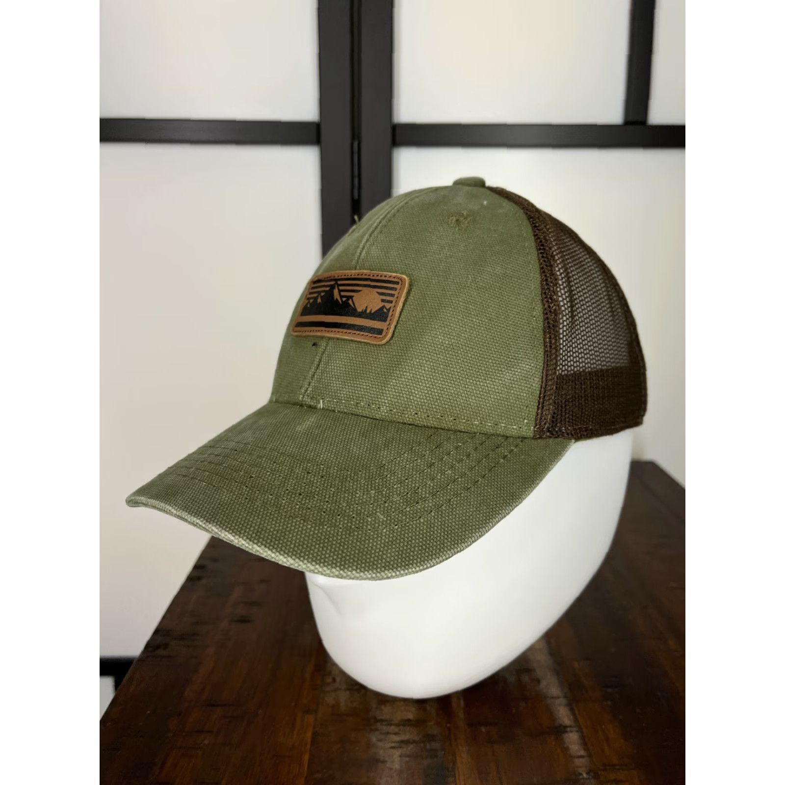 George George Trucker Hat Adult One Size Green Embroidered Poly Blend Hat Cap Adjustable Breathable Lightweight Men Logo Ski - Vintage not Size ONE SIZE - 4 Thumbnail