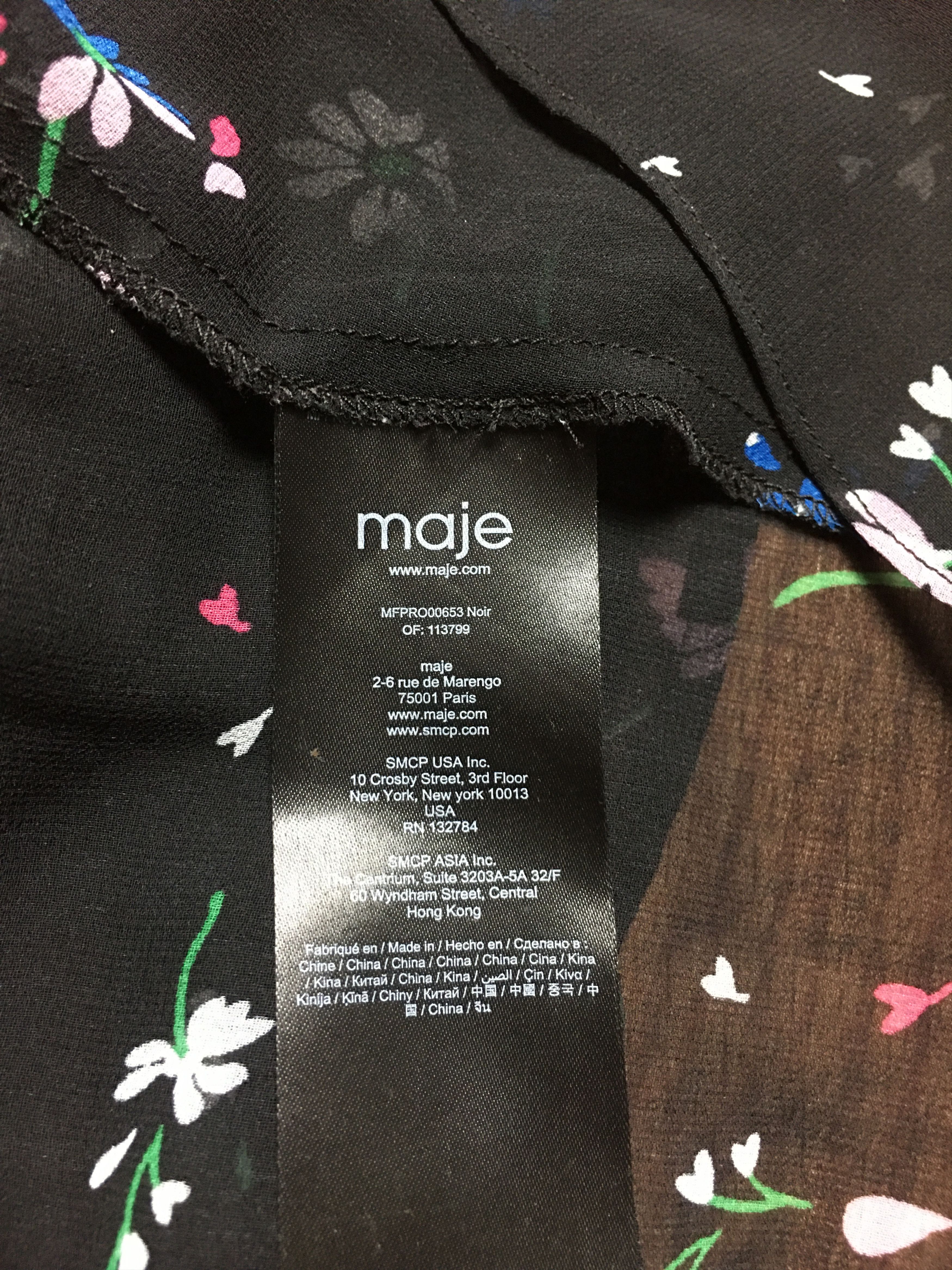 Maje MAJE Rayman Dress Women's 3/4 Sleeve Floral Print Size 3/L Size L / US 10 / IT 46 - 12 Thumbnail