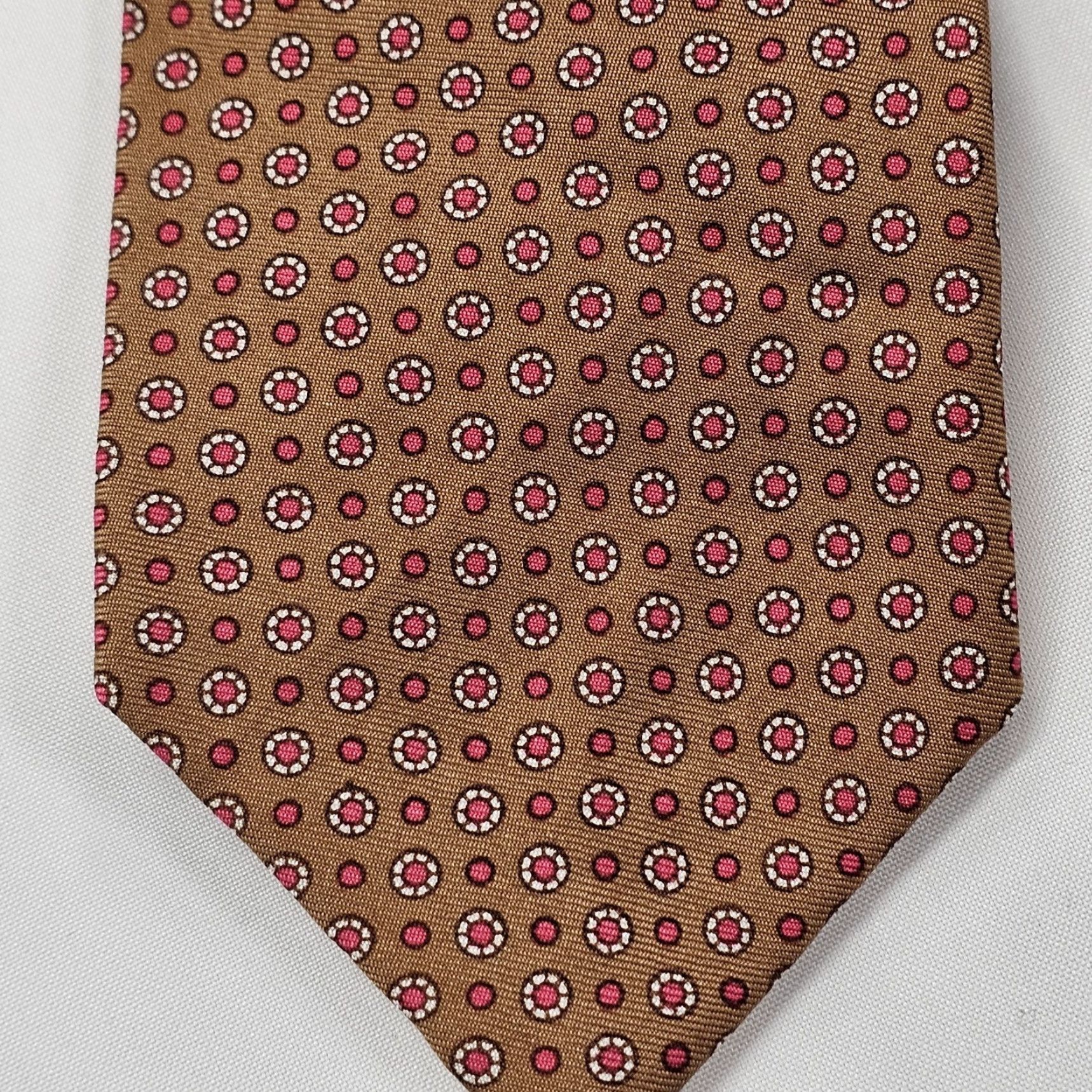Polo Ralph Lauren VINTAGE Polo Ralph Lauren Necktie Mens Copper Geometric Red Polk Dots Silk Tie Size US M / EU 48-50 / 2 - 2 Thumbnail