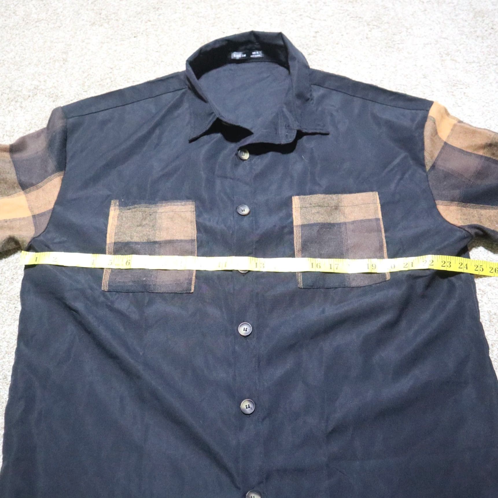 Shein VINTAGE Shein Shirt Men L Black Plaid Patch Pocket Button-Up Adult Large Size US L / EU 52-54 / 3 - 4 Thumbnail