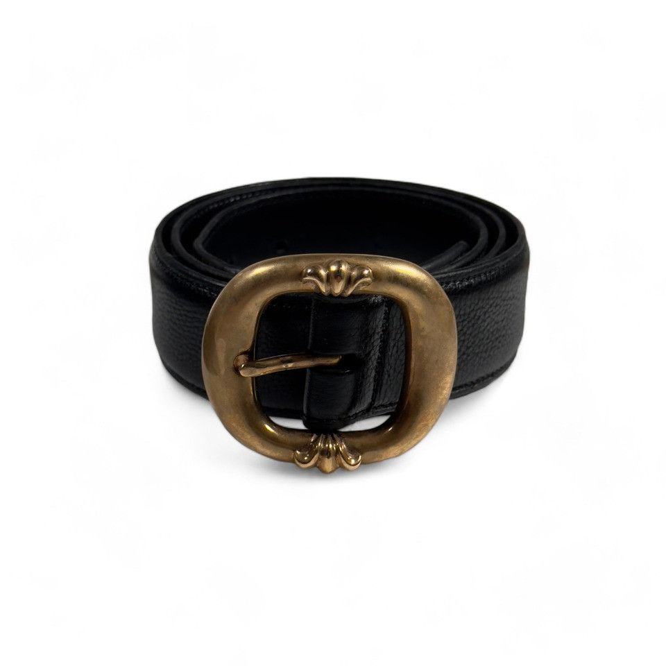 image of Chrome Hearts Bronze Gunslinger Belt in Black, Men's (Size 36)