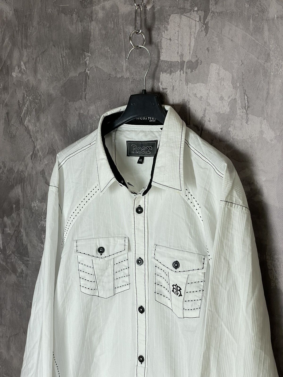 Affliction × Ed Hardy Crazy Y2K Roar Signature White Shirt Size US XL / EU 56 / 4 - 7 Thumbnail