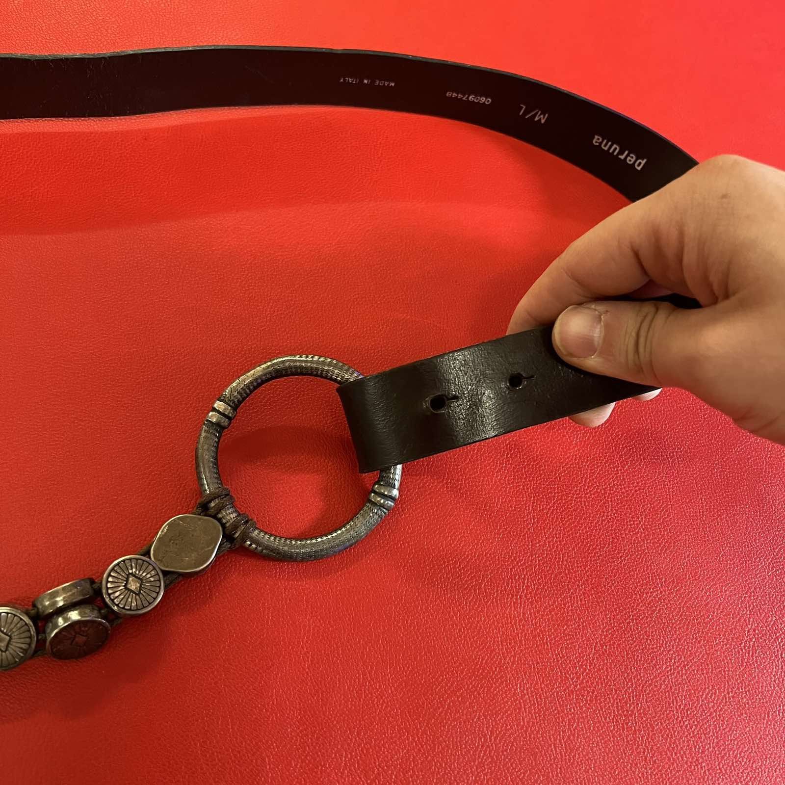 Japanese Brand × Vintage Peruna Plaited leather Belt Black Double Buckle Statement Size ONE SIZE - 2 Thumbnail