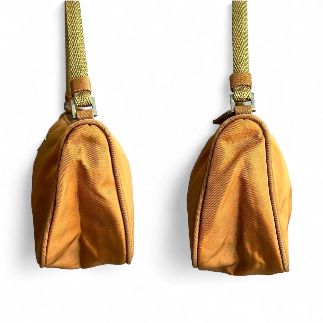Prada Prada - Orange Pouch Handbag Leather Nylon Size ONE SIZE - 3 Thumbnail