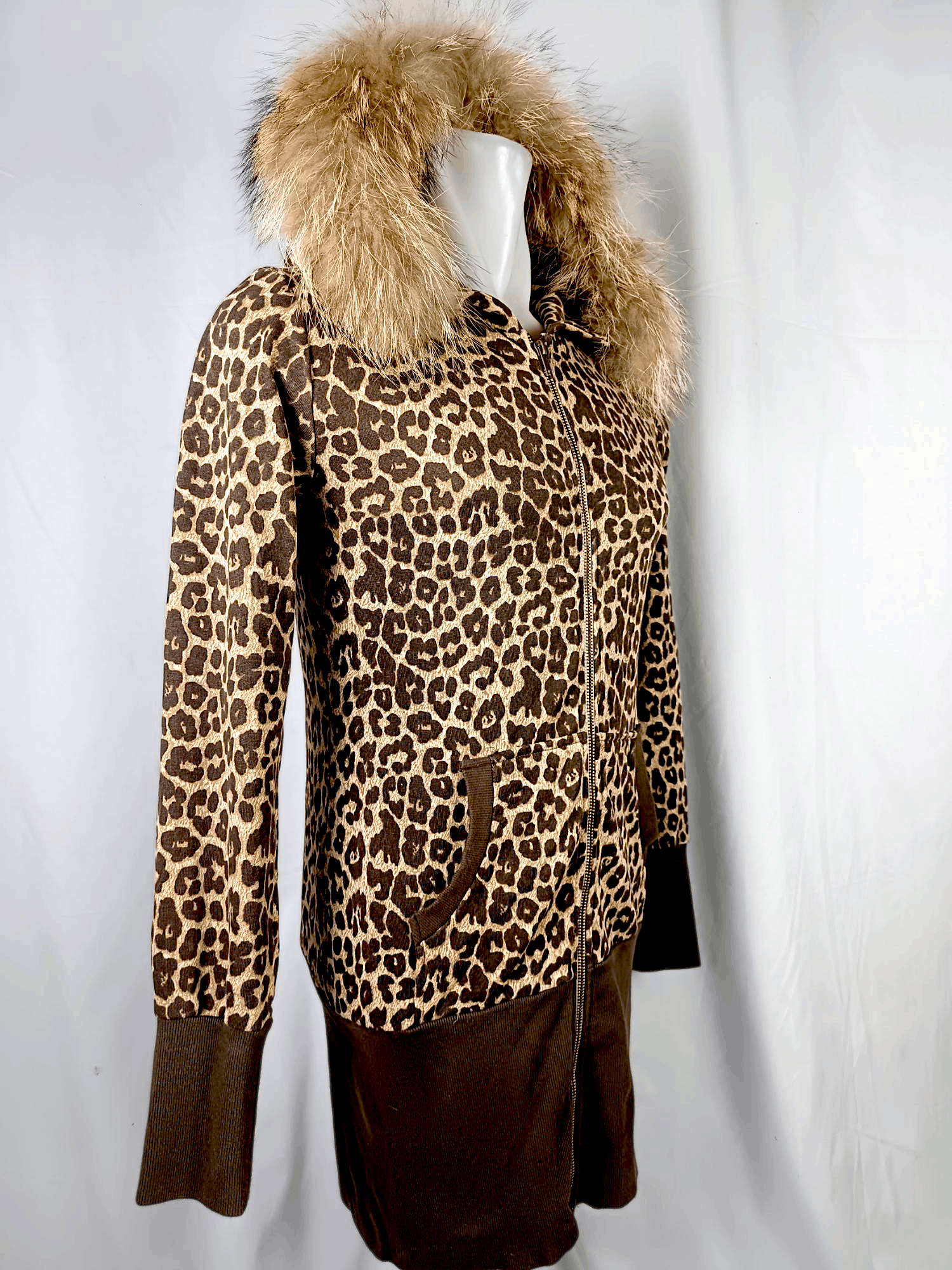 Japanese Brand JOKY GAL Leopard Print Fur Zipper Hoodie Size US S / EU 44-46 / 1 - 8 Thumbnail