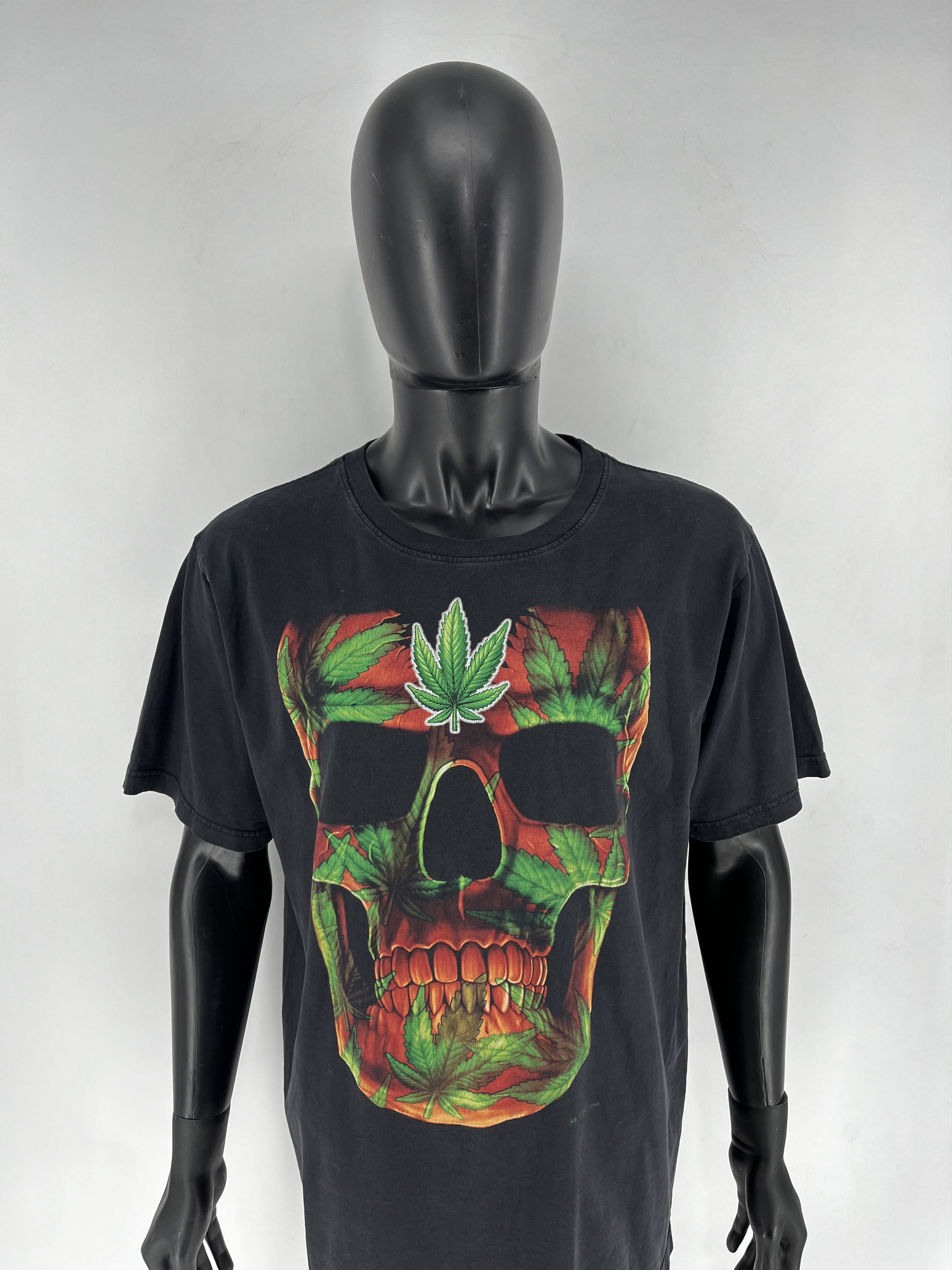 Band Tees Vintage 90s Skull Marijuana Hill Fashion Bandtees Size US XL / EU 56 / 4 - 6 Thumbnail