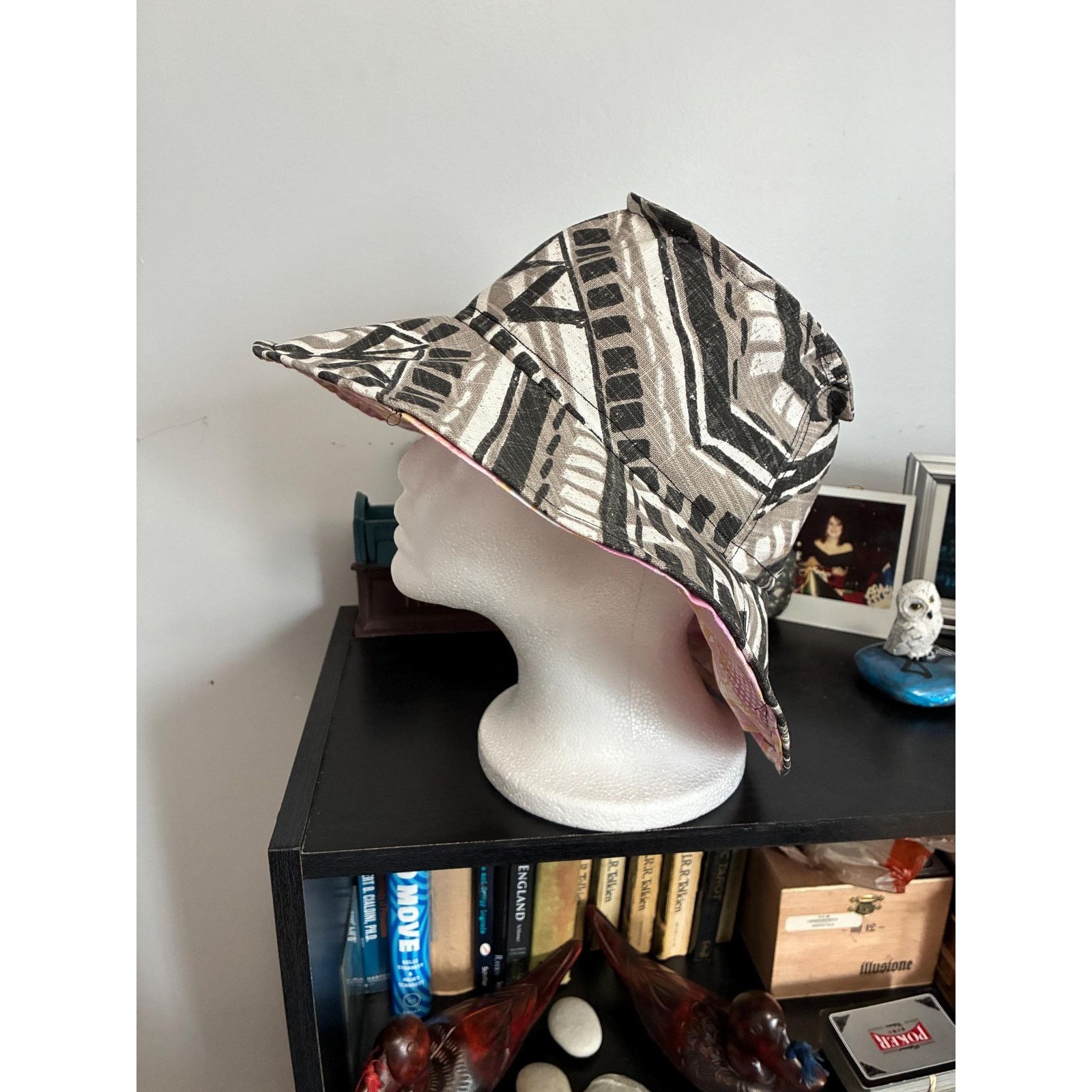 Other Bucket Hat Medium | Tribal Print with Pink Floral Lining Size ONE SIZE - 6 Thumbnail