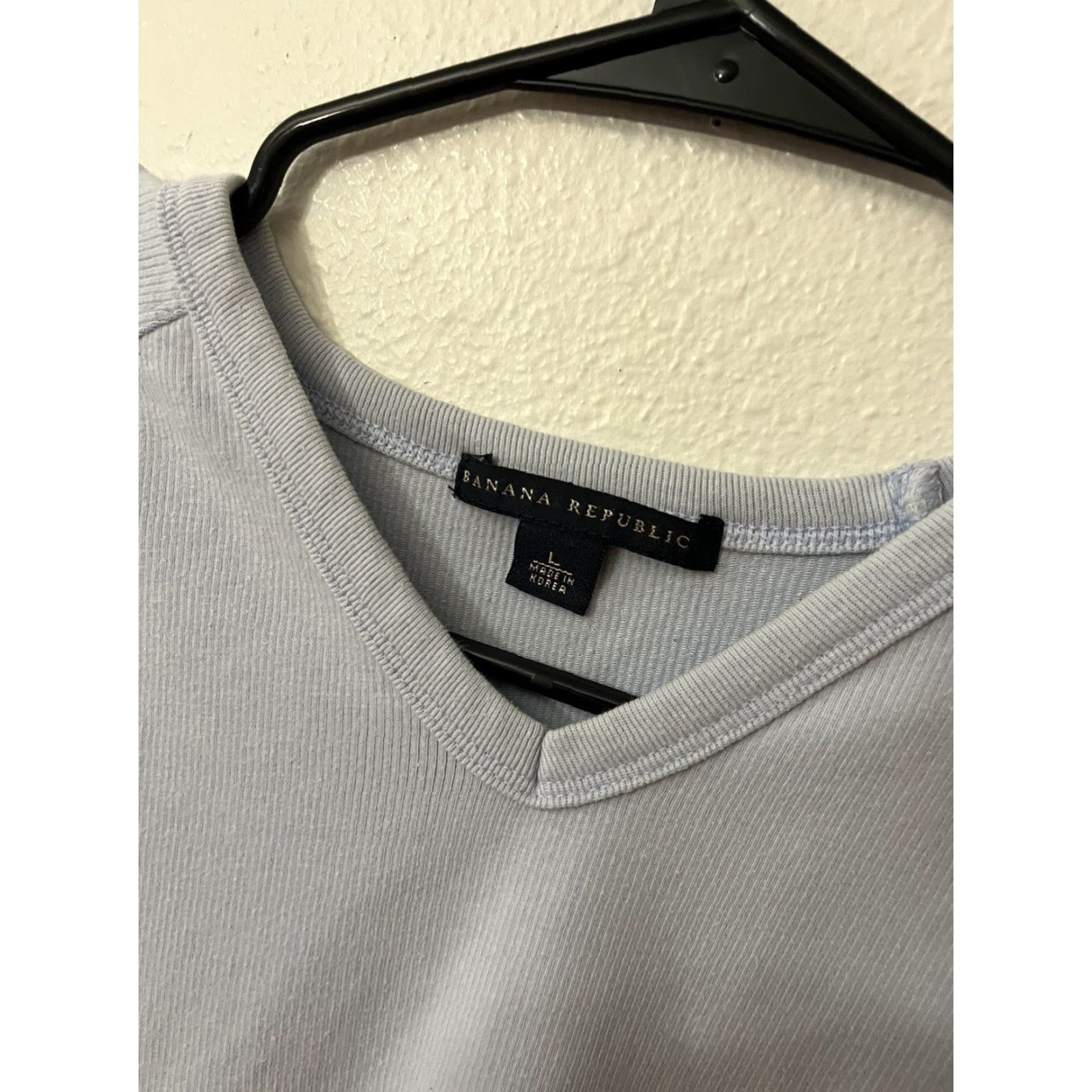 Banana Republic BANANA REPUBLIC Men's Sweater V Neck Size Large Blue Cotton Mens Size US L / EU 52-54 / 3 - 3 Thumbnail