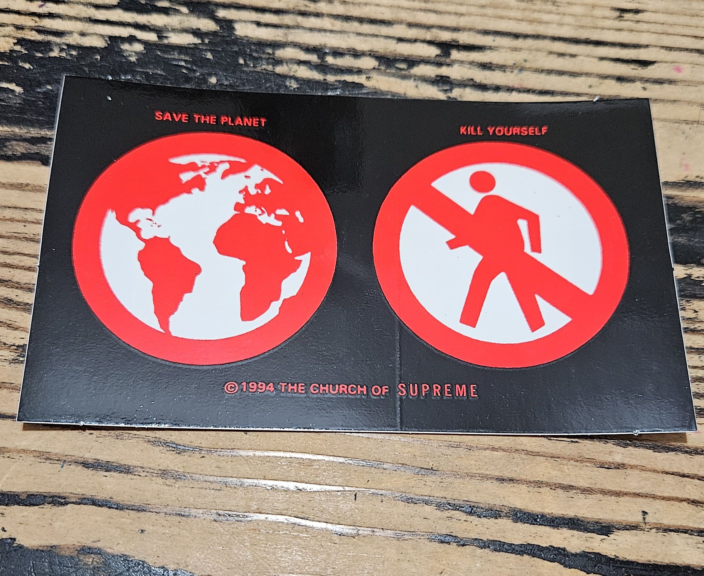 Supreme Supreme Get Off The Fucking Phone Sticker black | Grailed