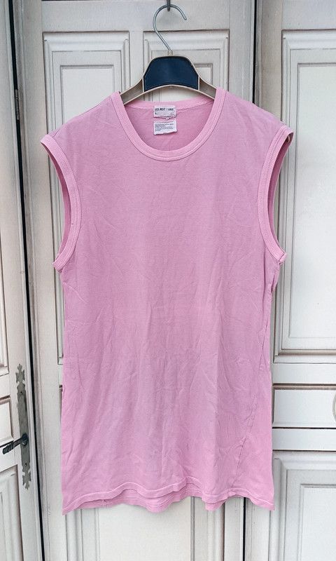 image of Archival Clothing x Helmut Lang 1999 Tank Top T Shirt Tee Sleeveless Pink, Men's (Size Medium)