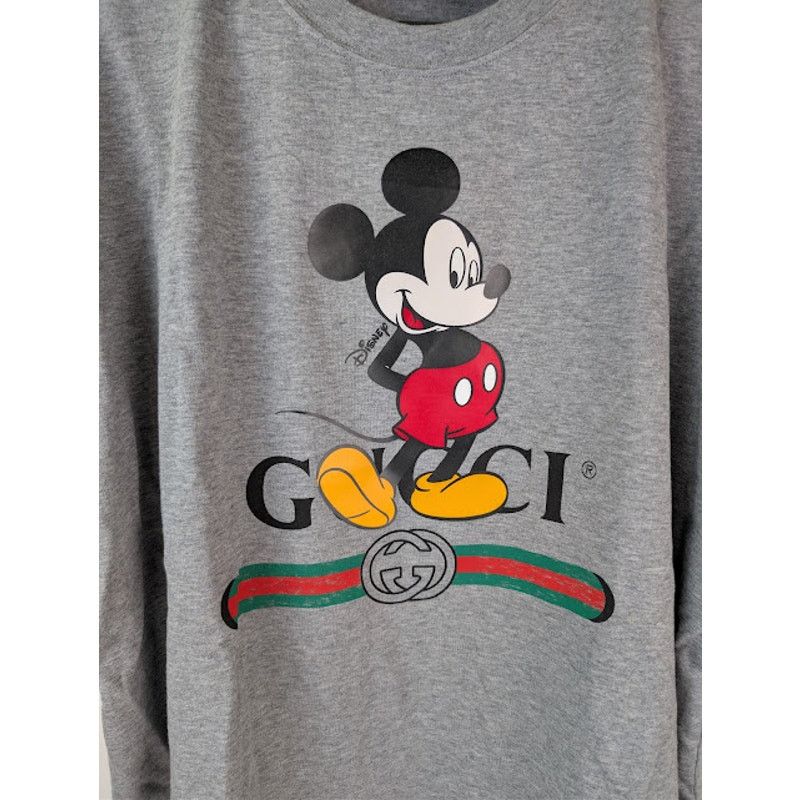 Disney × Gucci o1rshd1 Oversized Mickey Mouse Logo T-Shirt in Grey Size US XL / EU 56 / 4 - 8 Thumbnail