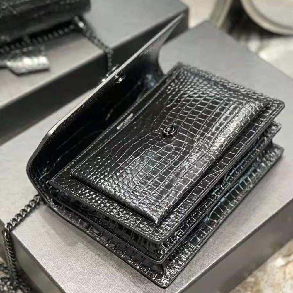 Saint Laurent Paris o1s1wg110924 Size: OS / Sunset Medium Leather Bag in Black Size ONE SIZE - 6 Thumbnail