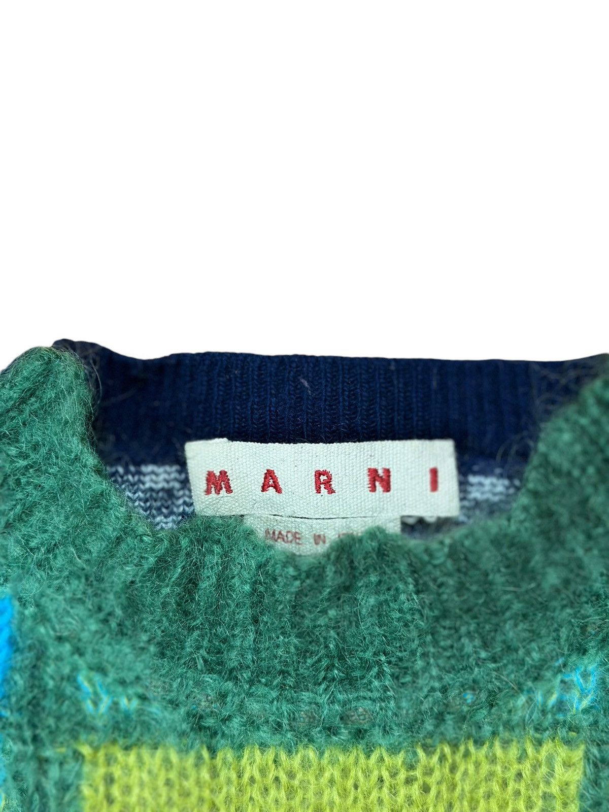 Marni Mohair half and half sweater green knit Sweater