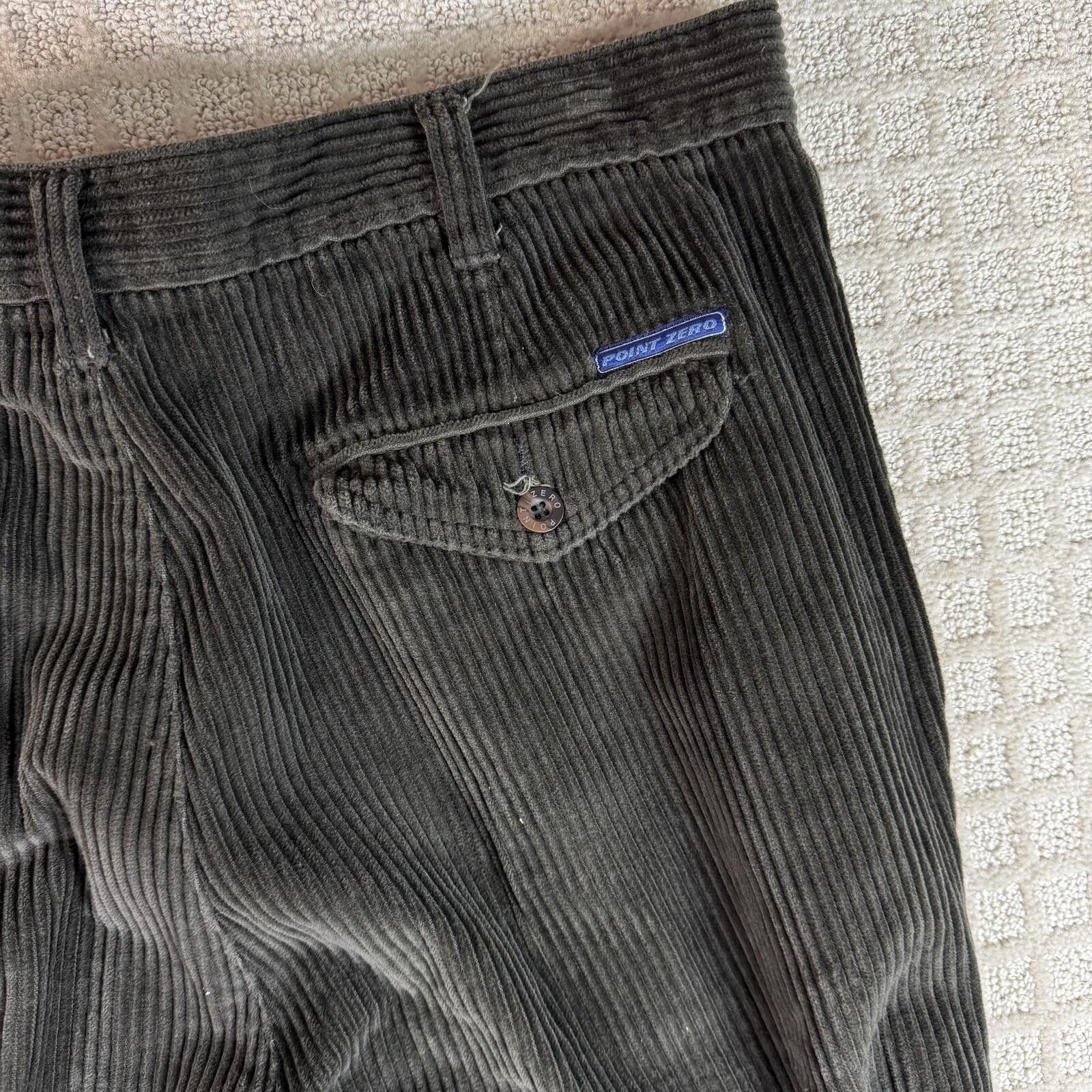 Point Zero Y2K Point Zero Corduroy Wide Leg Pants 36x33 Size US 36 / EU 52 - 8 Thumbnail