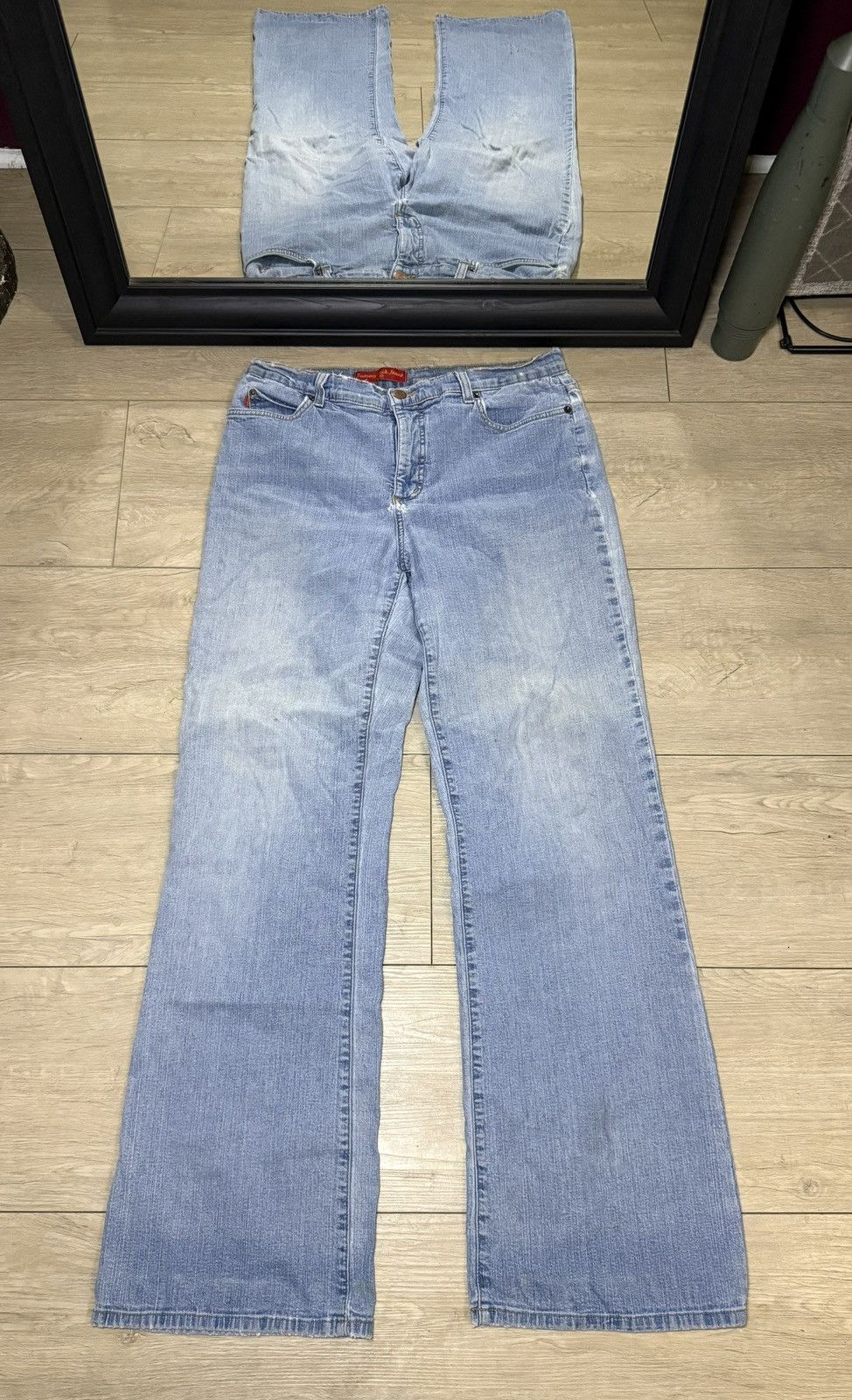 Other Y2K 2000s Tummy Tuck Jeans NYDJ Light Wash Flared Jeans Size 32" / US 10 / IT 46 - 1 Thumbnail