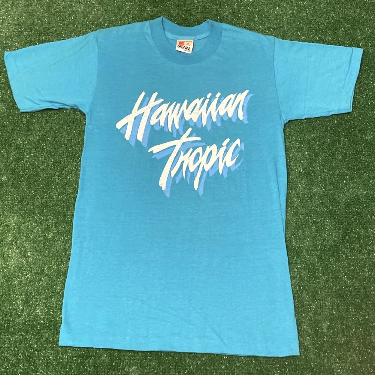 Vintage VINTAGE 80s Hawaiian Tropic Spring Break 1986 Promo Surf Skate Shirt Mens Size S Blue Size US S / EU 44-46 / 1 - 4 Thumbnail