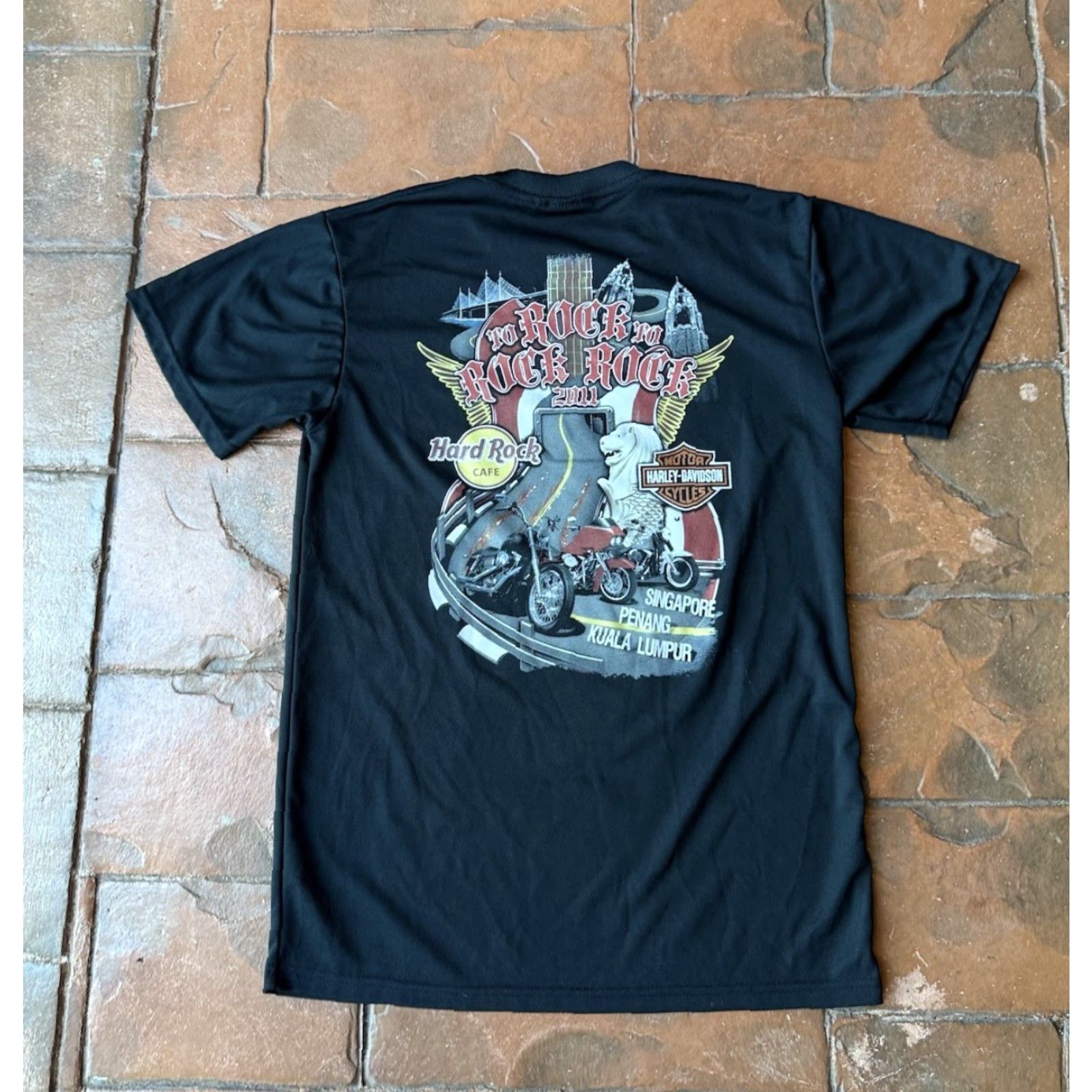 Harley Davidson Harley-Davidson T-Shirt Motorcycle Short Sleeve Crew Neck Black 100% Polyester Medium Mens Graphic Print Dri Fit Back Logo Size US M / EU 48-50 / 2 - 2 Thumbnail