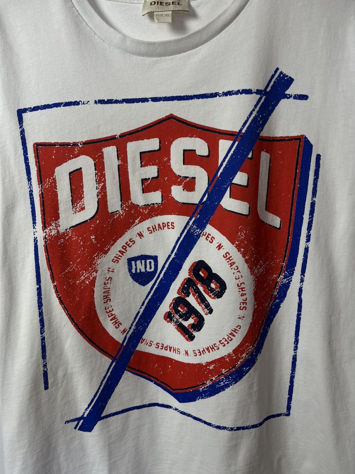 Diesel White Diesel T-shirt with Graphic Logo Print, Size XL Size US XL / EU 56 / 4 - 3 Thumbnail