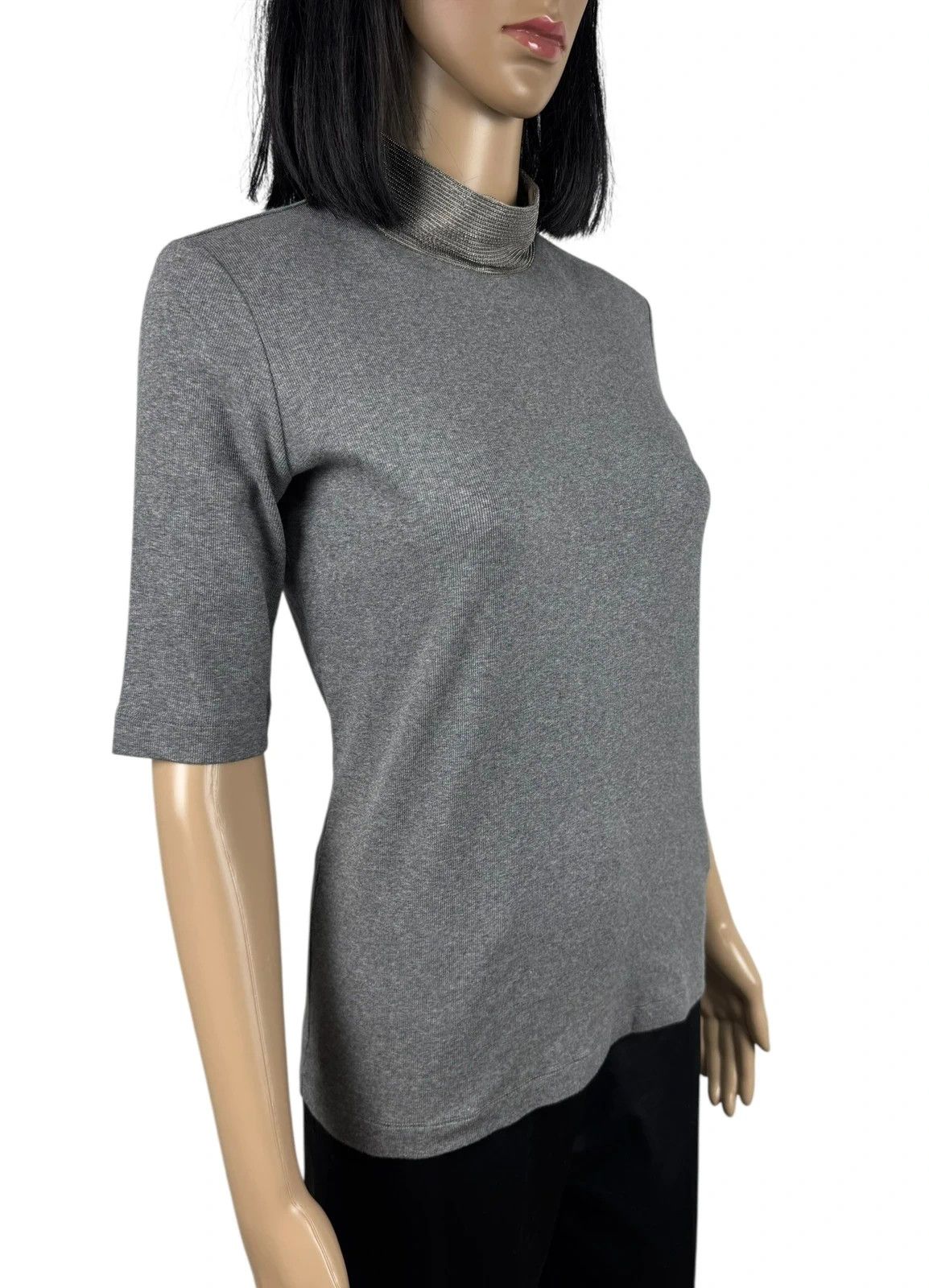 Fabiana Filippi Fabiana Filippi Jumper Short Sleeve Cotton Silk Emblished Size S / US 4 / IT 40 - 4 Thumbnail