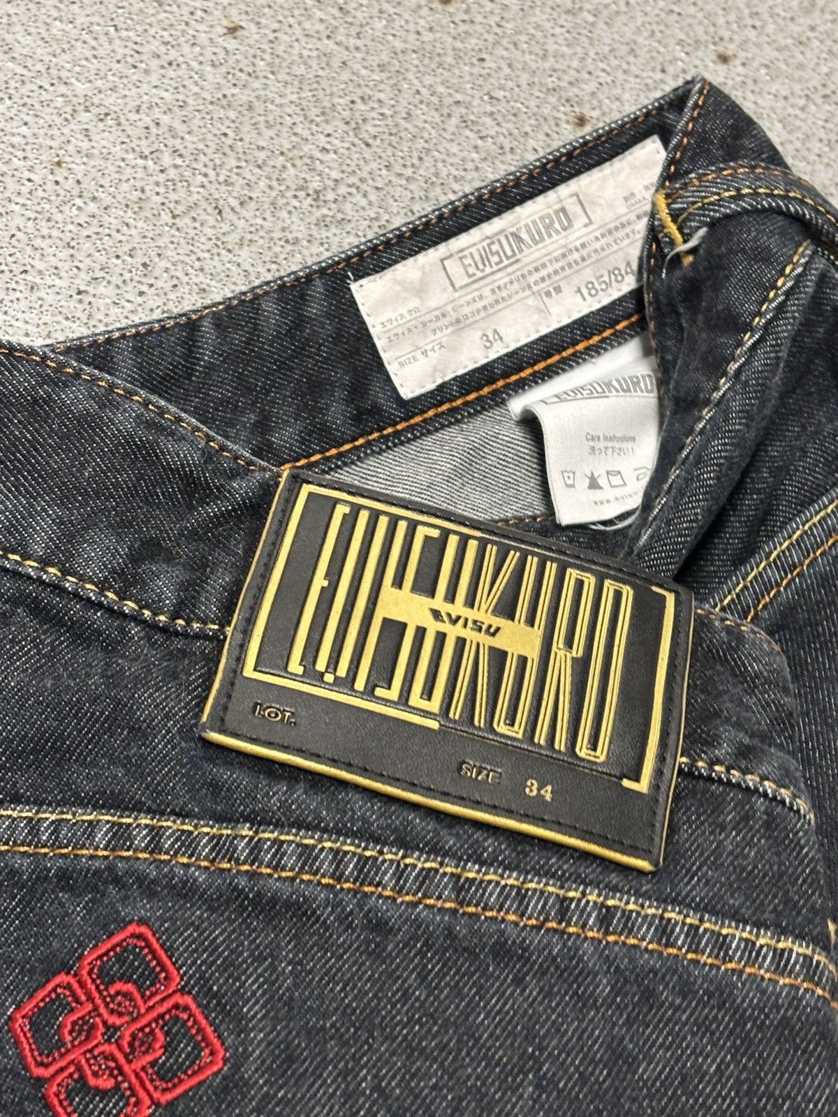 Evisu Evisu Kuro Embroidered Heavyduty Jeans Size US 34 / EU 50 - 10 Thumbnail