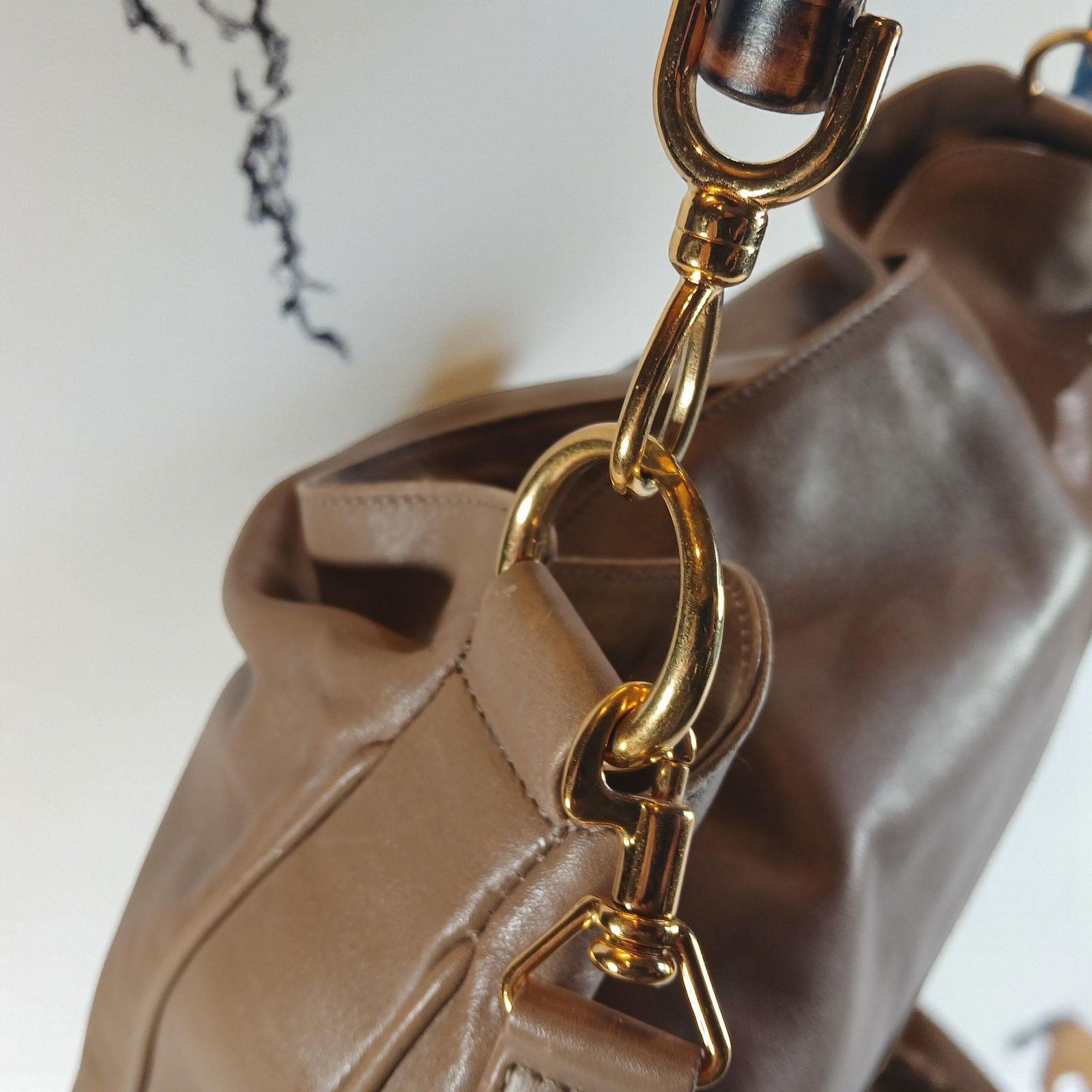 Gucci GUCCI Bamboo Shoulder/Hand Bag Leather Brown Gold Size ONE SIZE - 14 Thumbnail