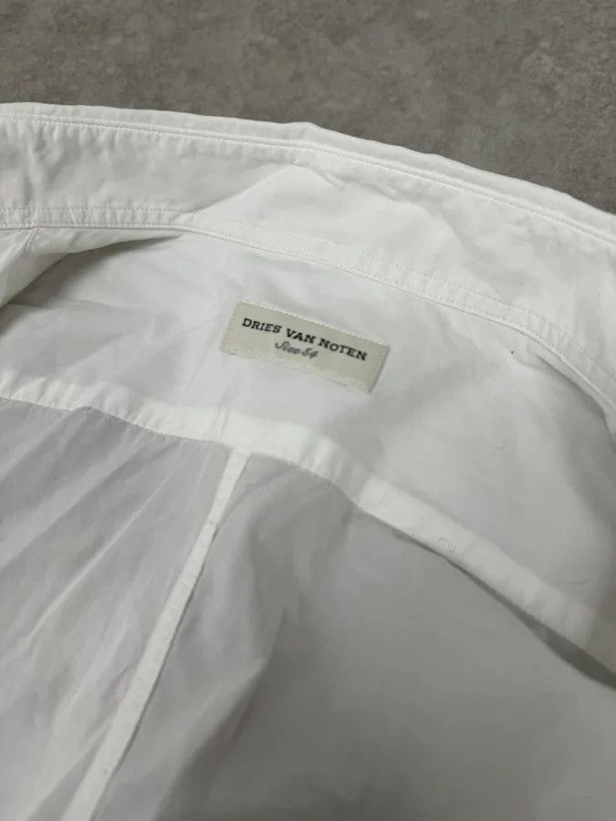 Dries Van Noten Dries Van Noten Contemporary White & Navy Shirt Size US M / EU 48-50 / 2 - 10 Thumbnail