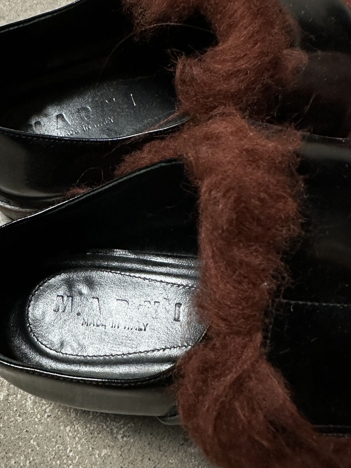Marni Marni Leather Faux Fur Trim Oxfords Maroon Burgundy Black Size US 7.5 / IT 37.5 - 3 Thumbnail