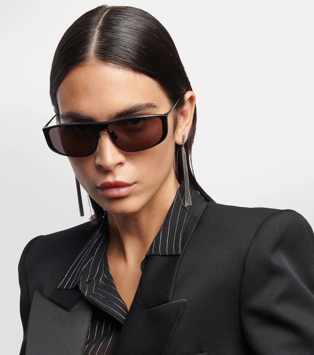 Saint Laurent Paris NEW SAINT LAURENT SL605 LUNA 002 BLACK SUNGLASSES SL 605 Size ONE SIZE - 2 Thumbnail