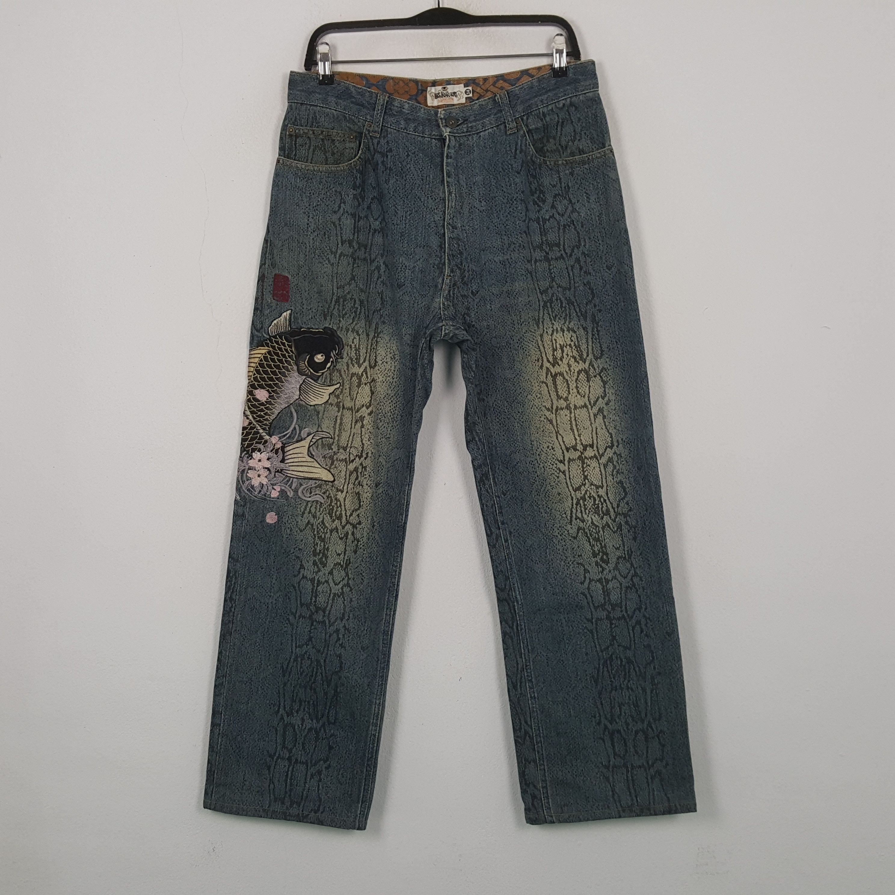 Japanese Brand Karakuri Tamashi Fashion Japanese Style Jeans RR22 Size US 32 / EU 48 - 1 Thumbnail