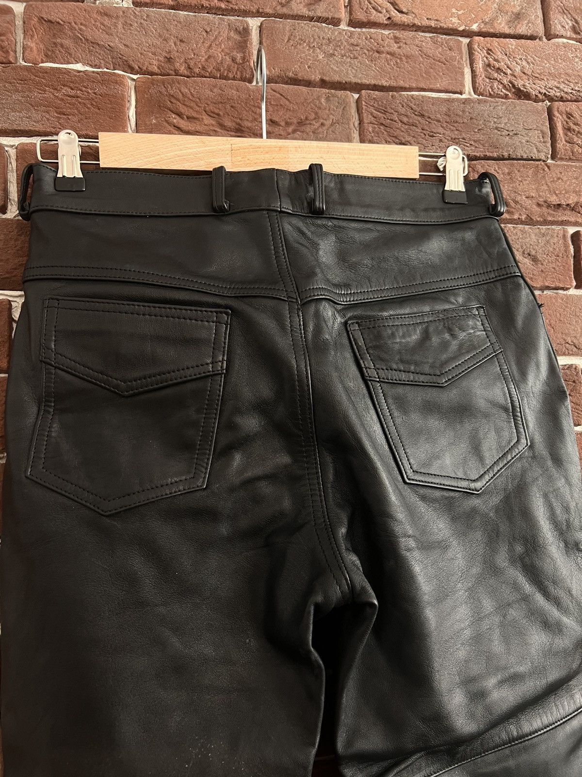Genuine Leather Genuine Real Leather Black Pant Vintage Rock Punk Hype Y2k Size US 34 / EU 50 - 6 Thumbnail