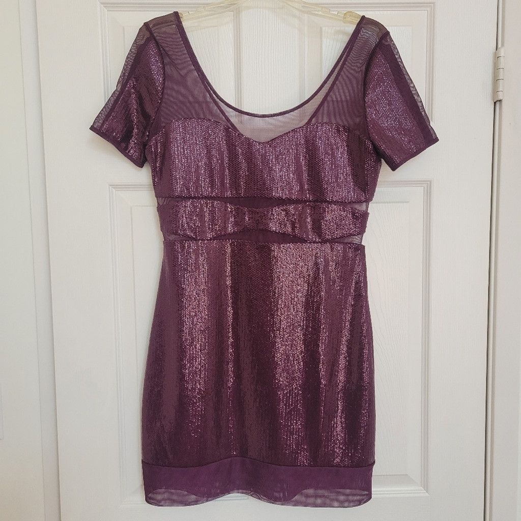 Other BCBGMAXAZRIA - Large Barlow Mulberry Dress Purple Size L / US 10 / IT 46 - 2 Thumbnail