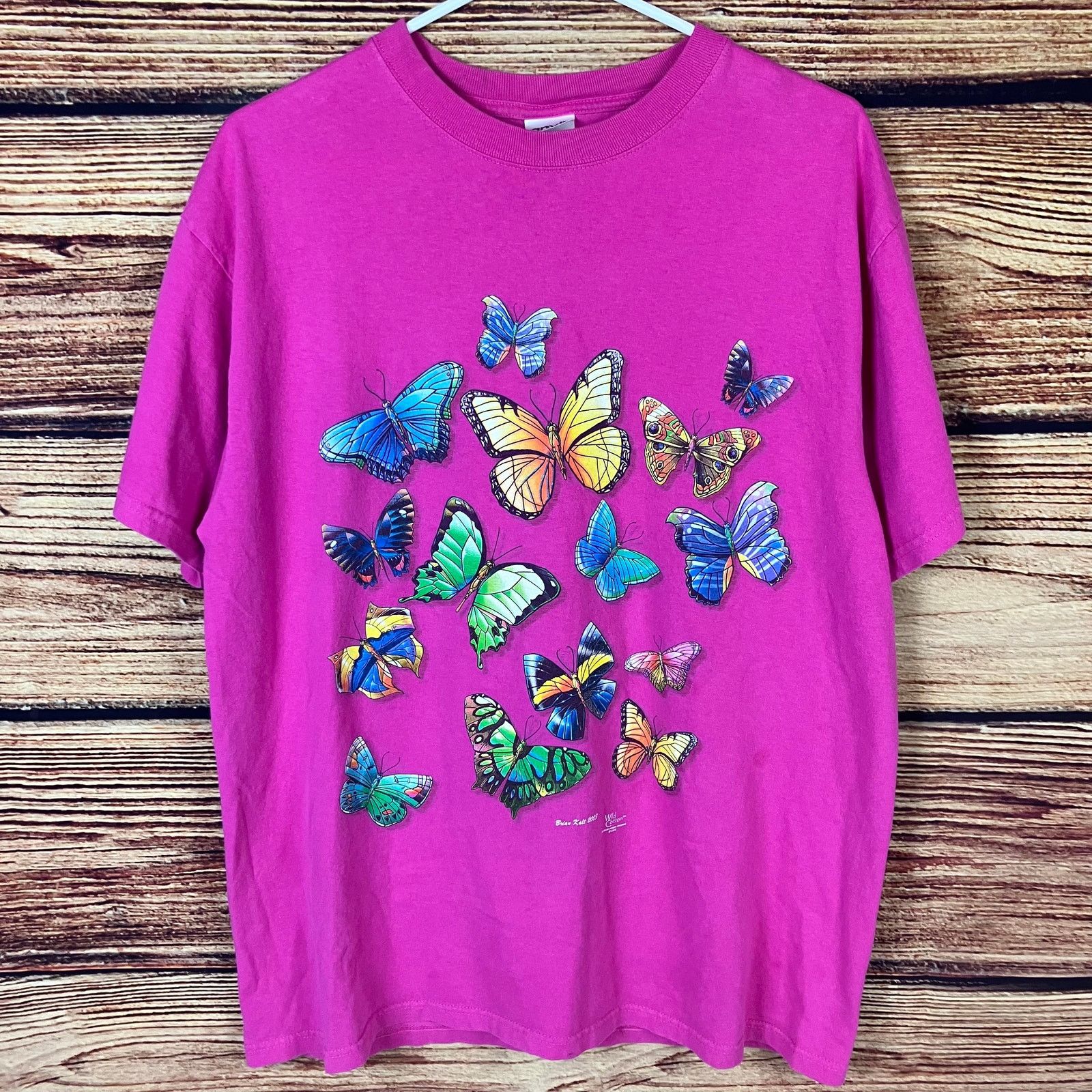 Anvil × Vintage Vintage 2003 Butterflies Double Sided Nature T-shirt Size US L / EU 52-54 / 3 - 3 Thumbnail