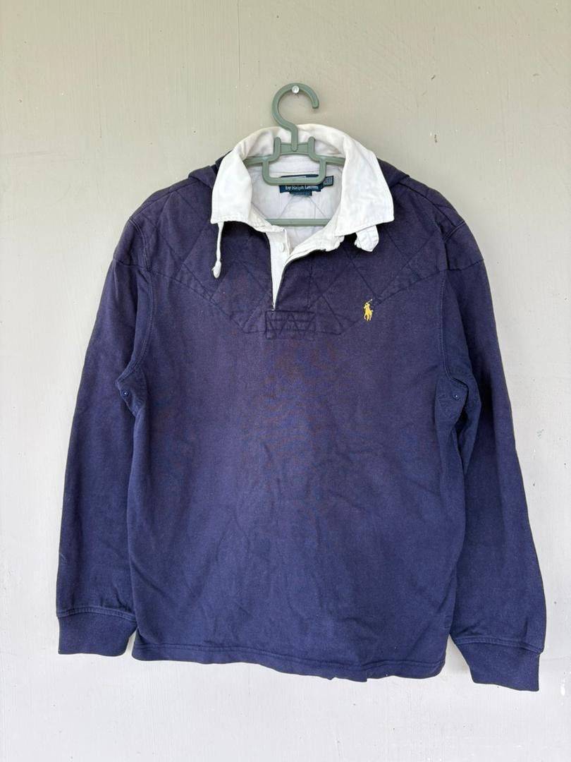 Polo Ralph Lauren VTG90 Polo Ralph Lauren PoloRugby Shirt Attachable Hoodie Size US L / EU 52-54 / 3 - 1 Thumbnail