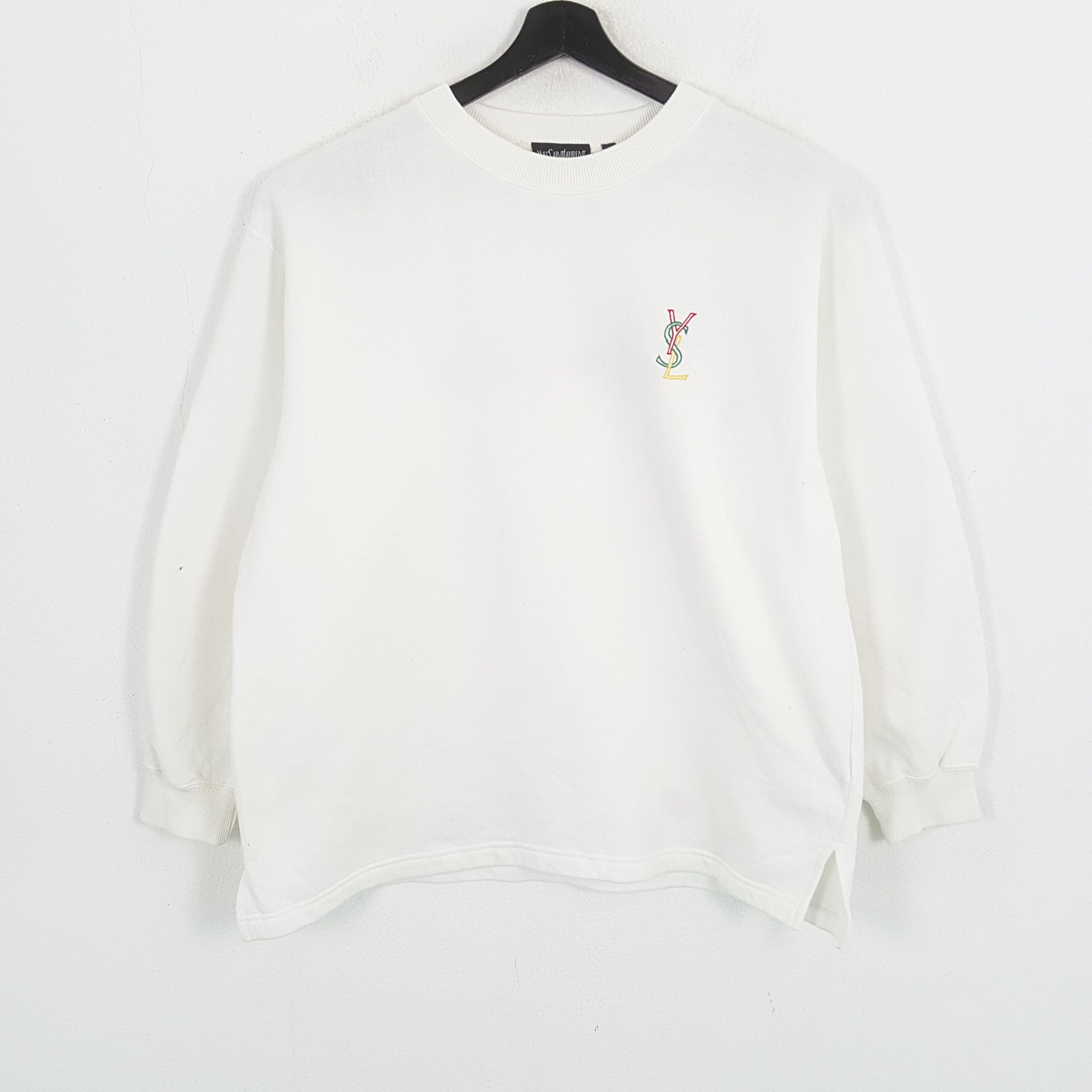 Vintage × Yves Saint Laurent YVES SAINT LAURENT Fashion Brand Spellout Design Sweatshirt Size US L / EU 52-54 / 3 - 3 Thumbnail