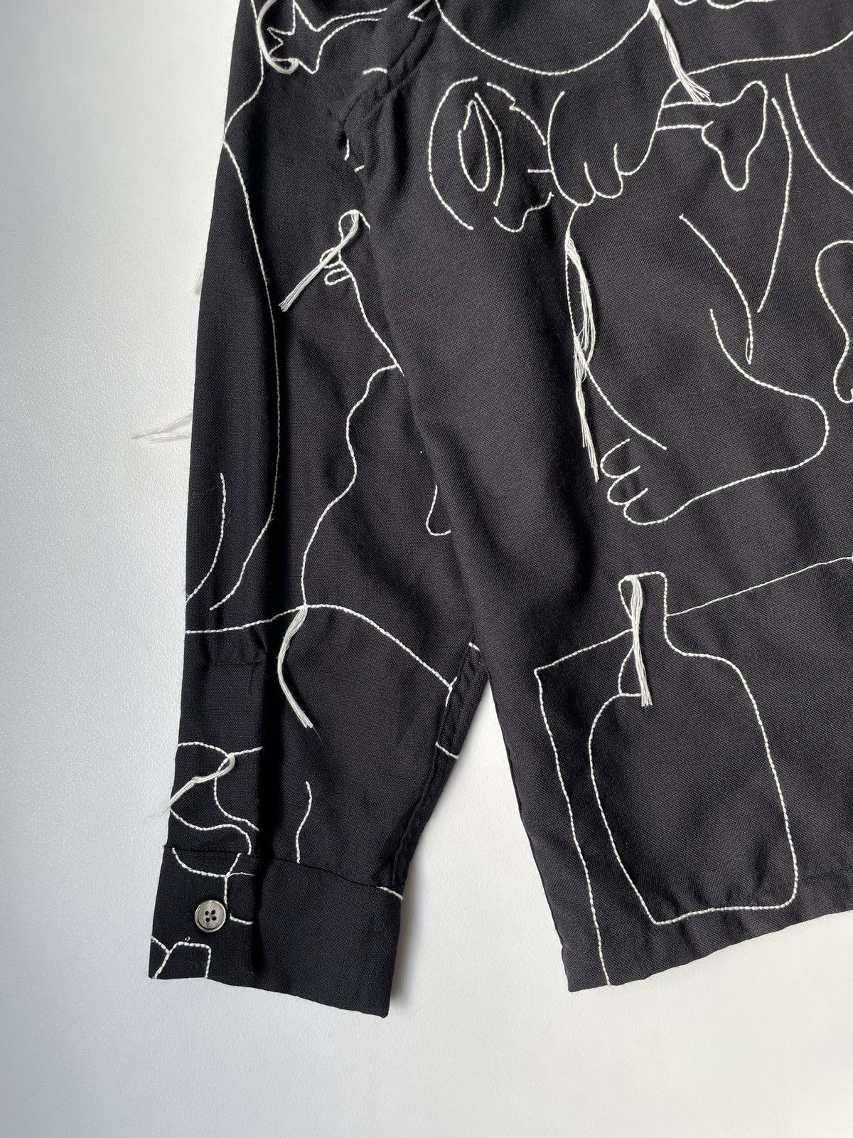 Our Legacy Black Wool Embroidered ‘Heusen’ Shirt Size US M / EU 48-50 / 2 - 15 Thumbnail