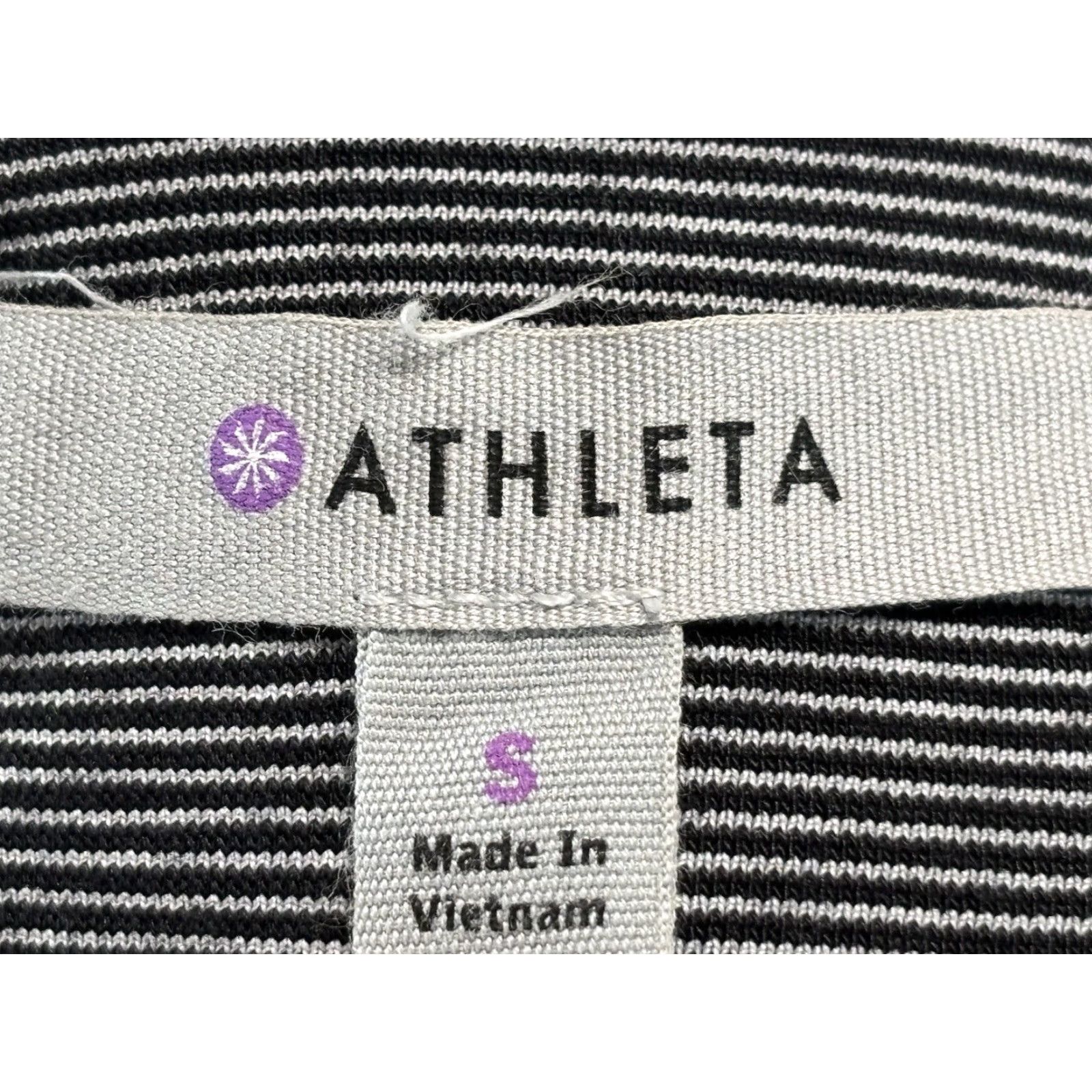 Athleta Athleta Westwood Microstripe Dress Black White Ruched Soft Stretch Size Small Size S / US 4 / IT 40 - 6 Thumbnail