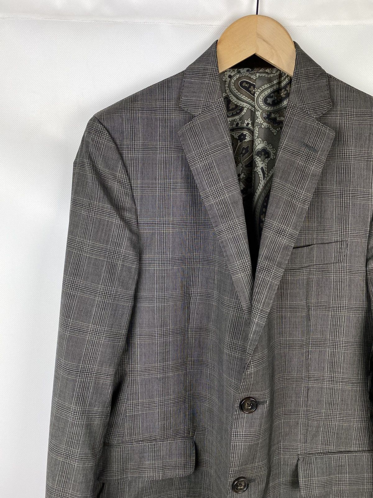 Etro Etro men’s wool checked paisley lined blazer jacket Size 40R - 4 Thumbnail