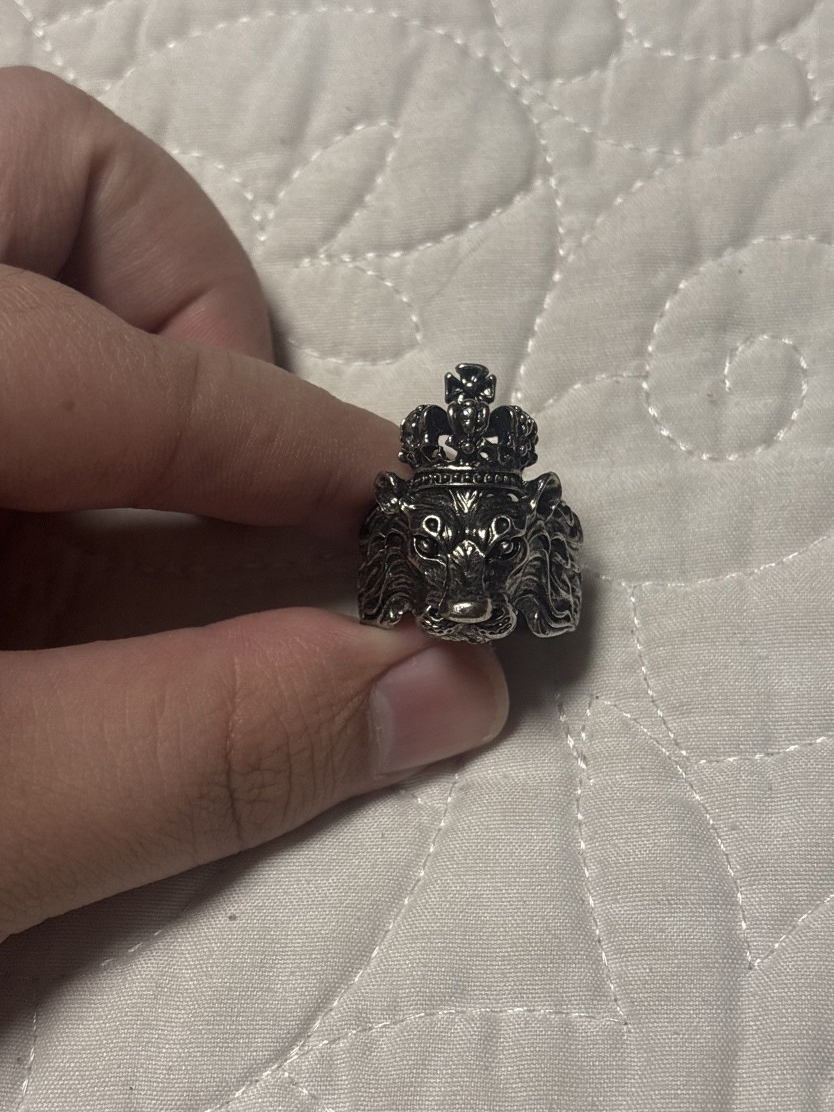 Vintage Lion gunmetal black stainless steel ring Size ONE SIZE - 1 Thumbnail