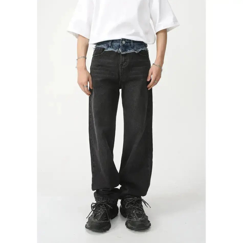 Japanese Brand Retro loose wide leg patchwork jeans Size US 32 / EU 48 - 1 Thumbnail