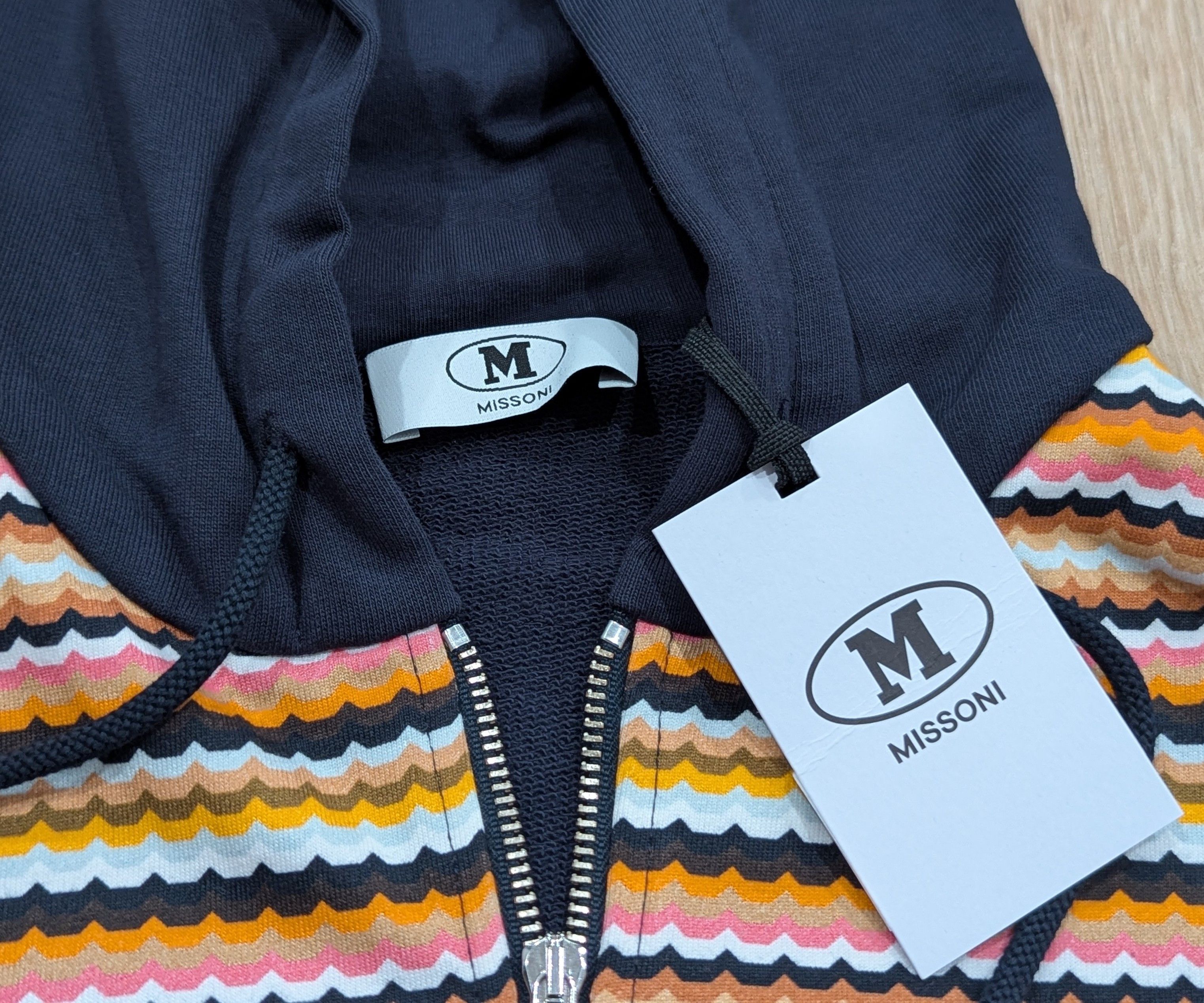 Missoni M Missoni Chevron Zip Up Hoodie Blue Multi Medium Size US M / EU 48-50 / 2 - 3 Thumbnail