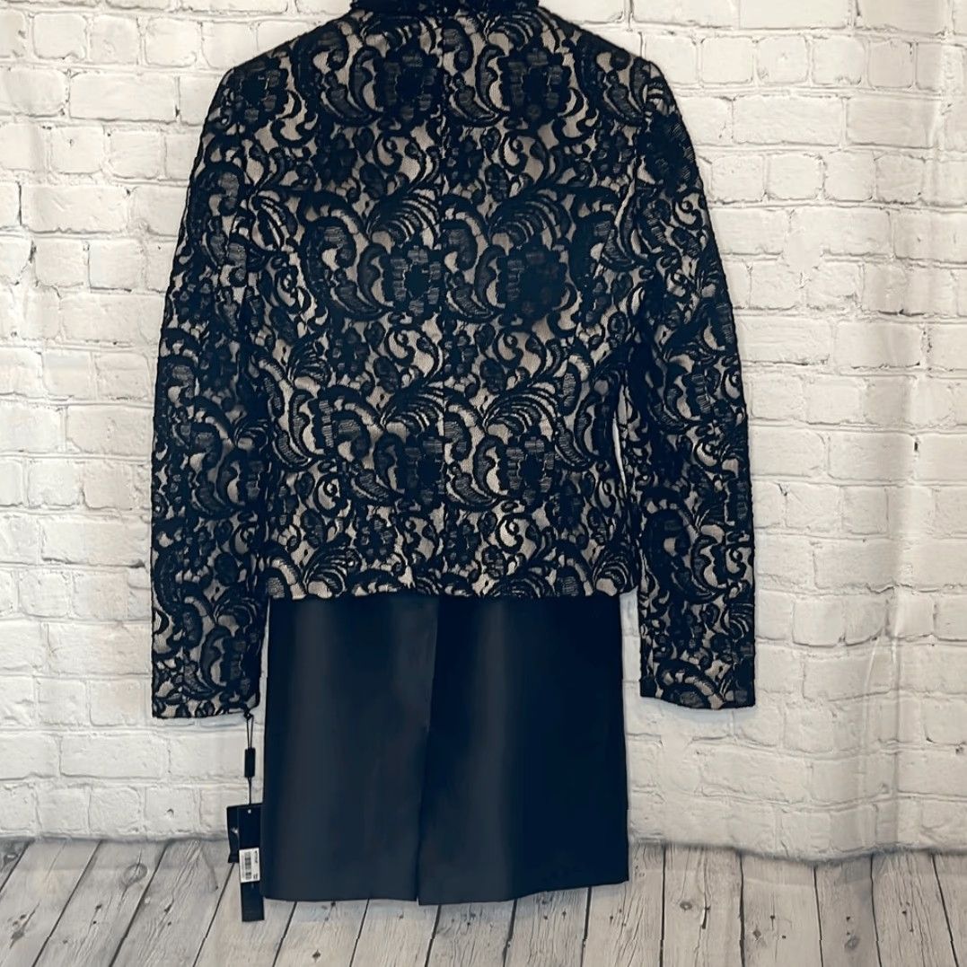 Vintage VINTAGE Tahari Arthur Levine Luxe Women’s Black Lace Dress Suit Ruffles 2 Size XS / US 0-2 / IT 36-38 - 5 Thumbnail