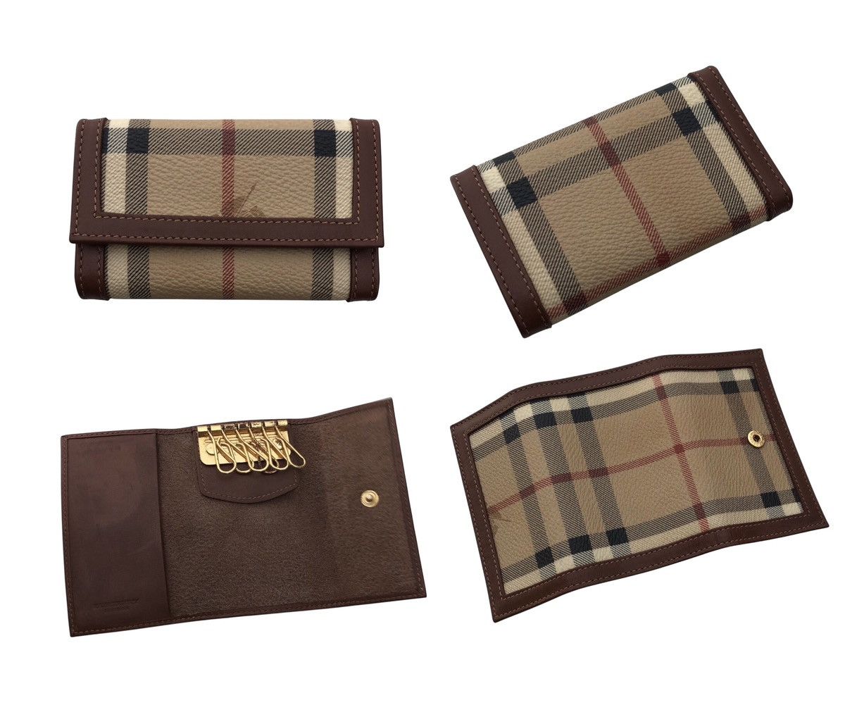 Burberry Burberry London Novacheck Key Holder Pouch Leather Size ONE SIZE - 2 Thumbnail