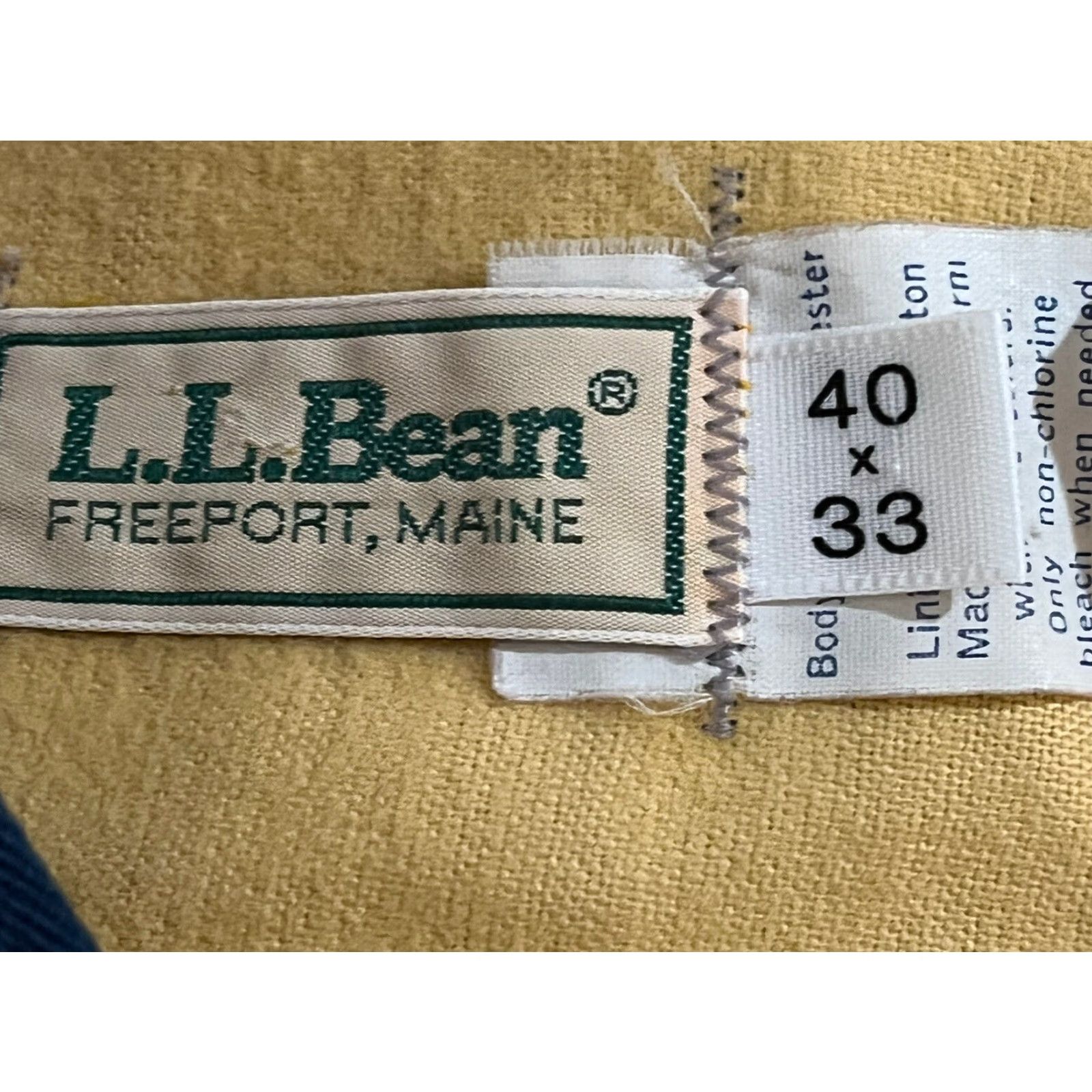 Vintage VINTAGE L.L. Bean Chino Pants Men's Casual Workwear Cotton Blend Flannel Lined Sz 40 X 33 Blue 80s Mens Size US 40 / EU 56 - 4 Thumbnail